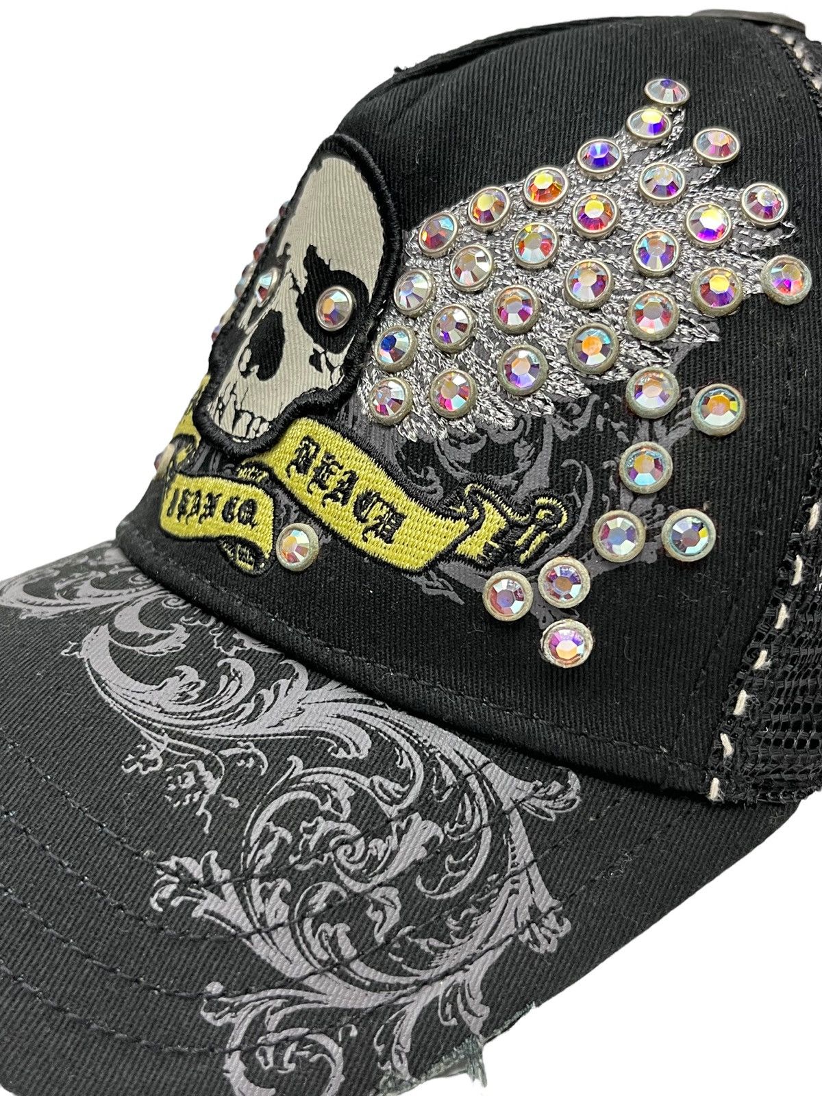 Other 90’s LAGUNA BEACH Skull Gemstone Trucker Hat C.HEARTS Style Size ONE SIZE - 6 Thumbnail
