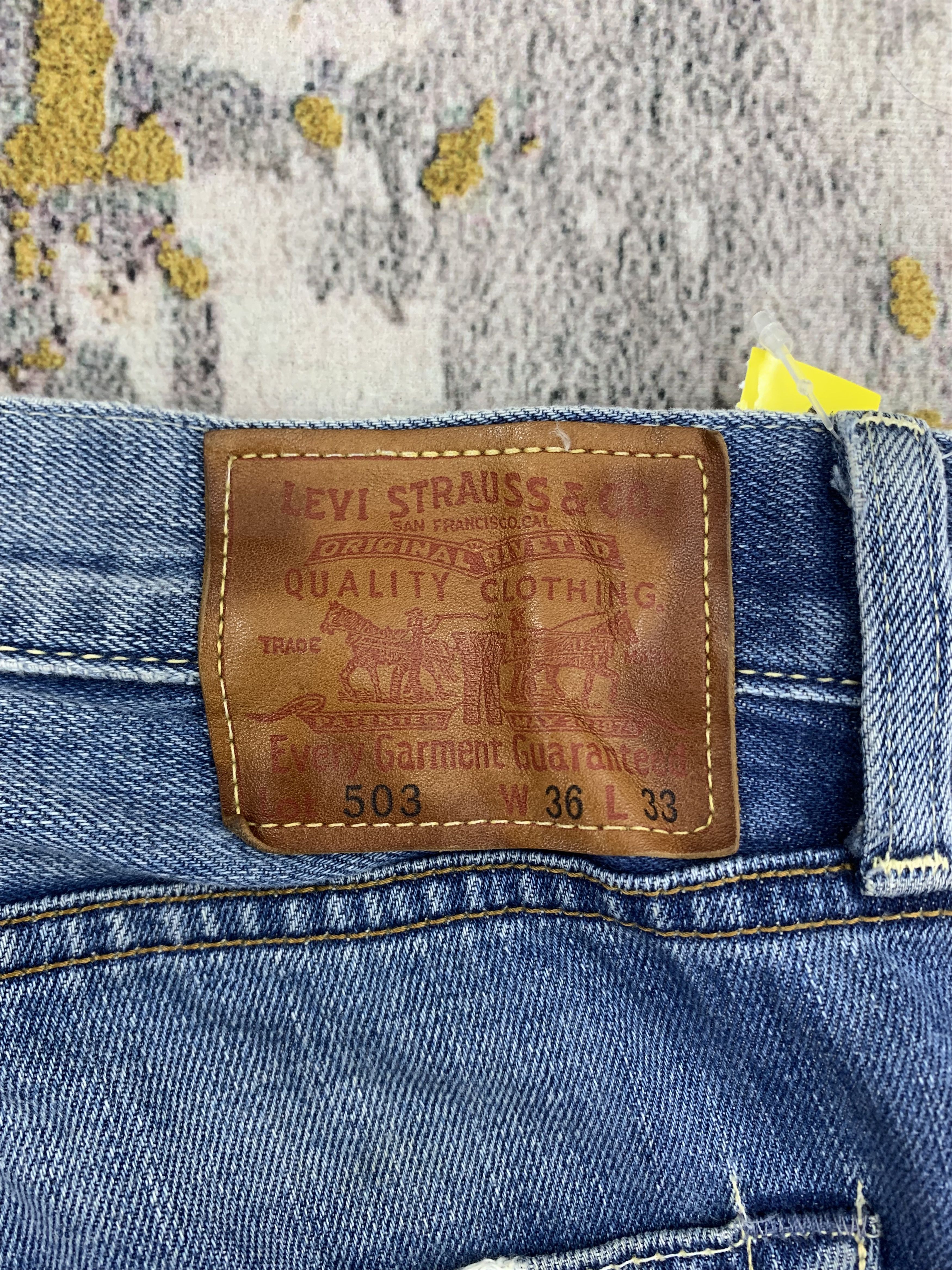 Levi's Vintage Levi's Red Line 503 Denim 37x34 Faded Light Wash Size US 37 - 9 Thumbnail