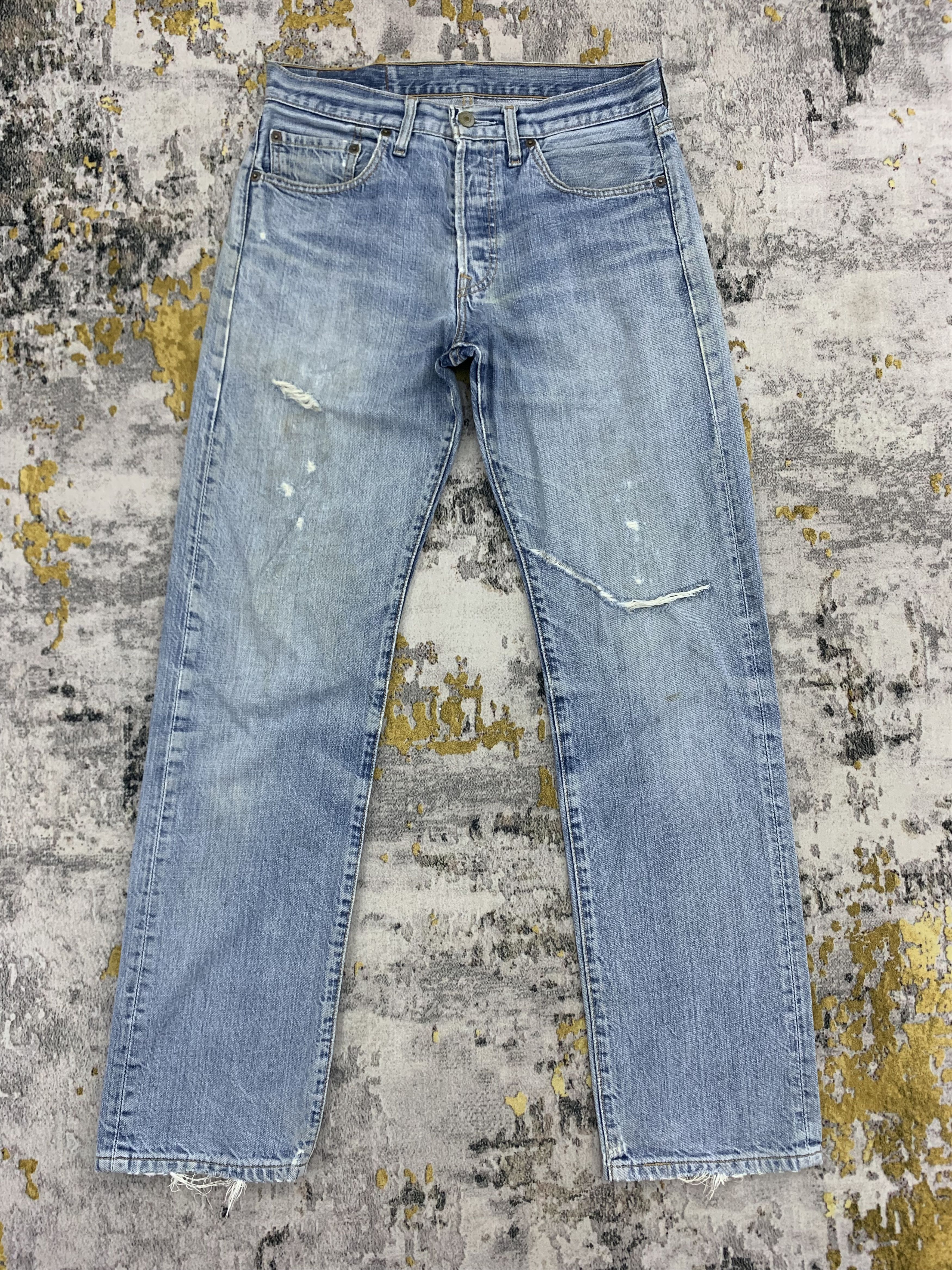 Levi's Vintage Levi's 501 Denim 32x32 Ripped Light Wash Faded Size US 32 / EU 48 - 1 Thumbnail