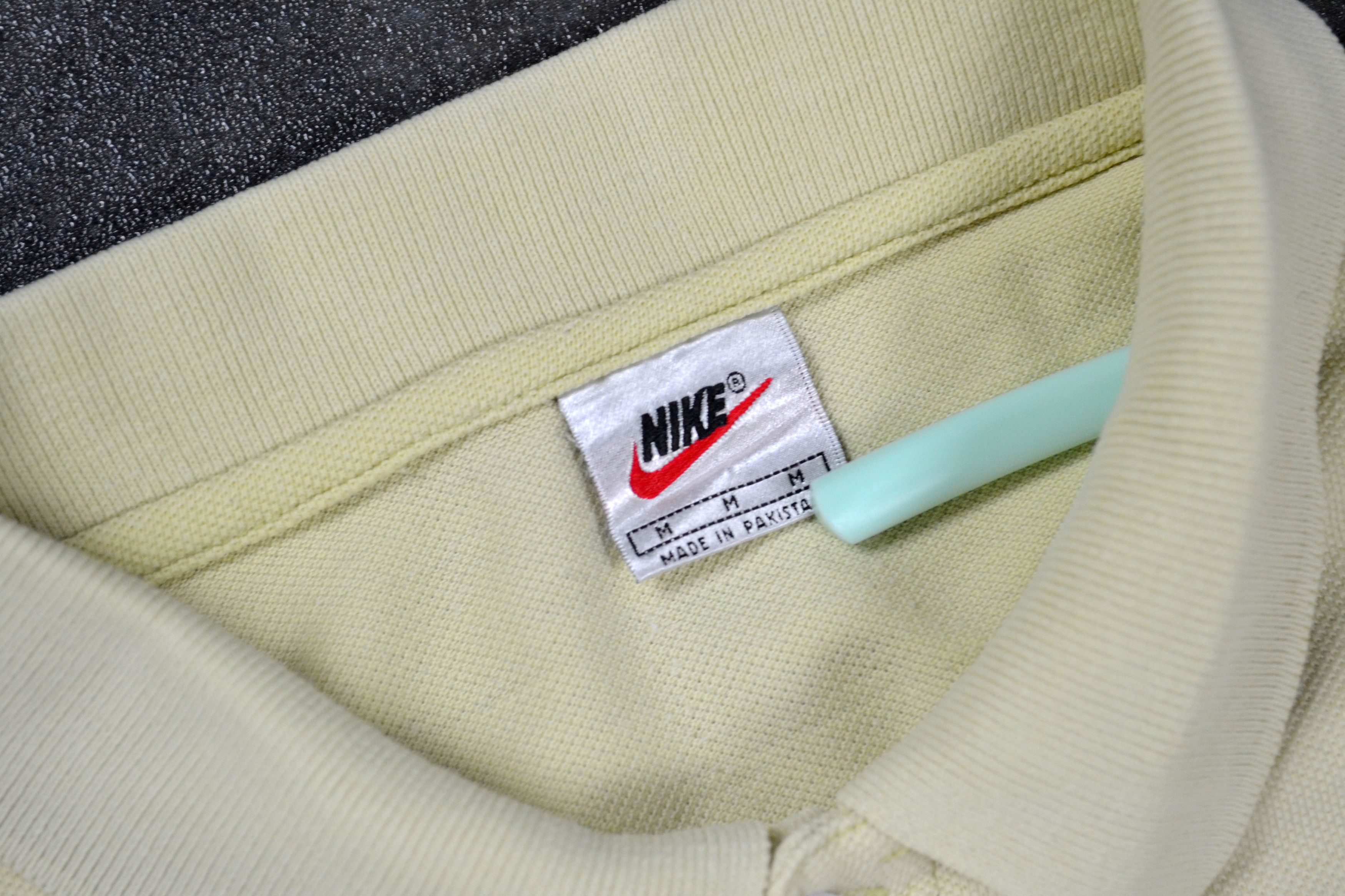 Nike × Vintage 90s Vintage Nike Swoosh Lemon Wash Polo Shirt Size US L / EU 52-54 / 3 - 7 Thumbnail