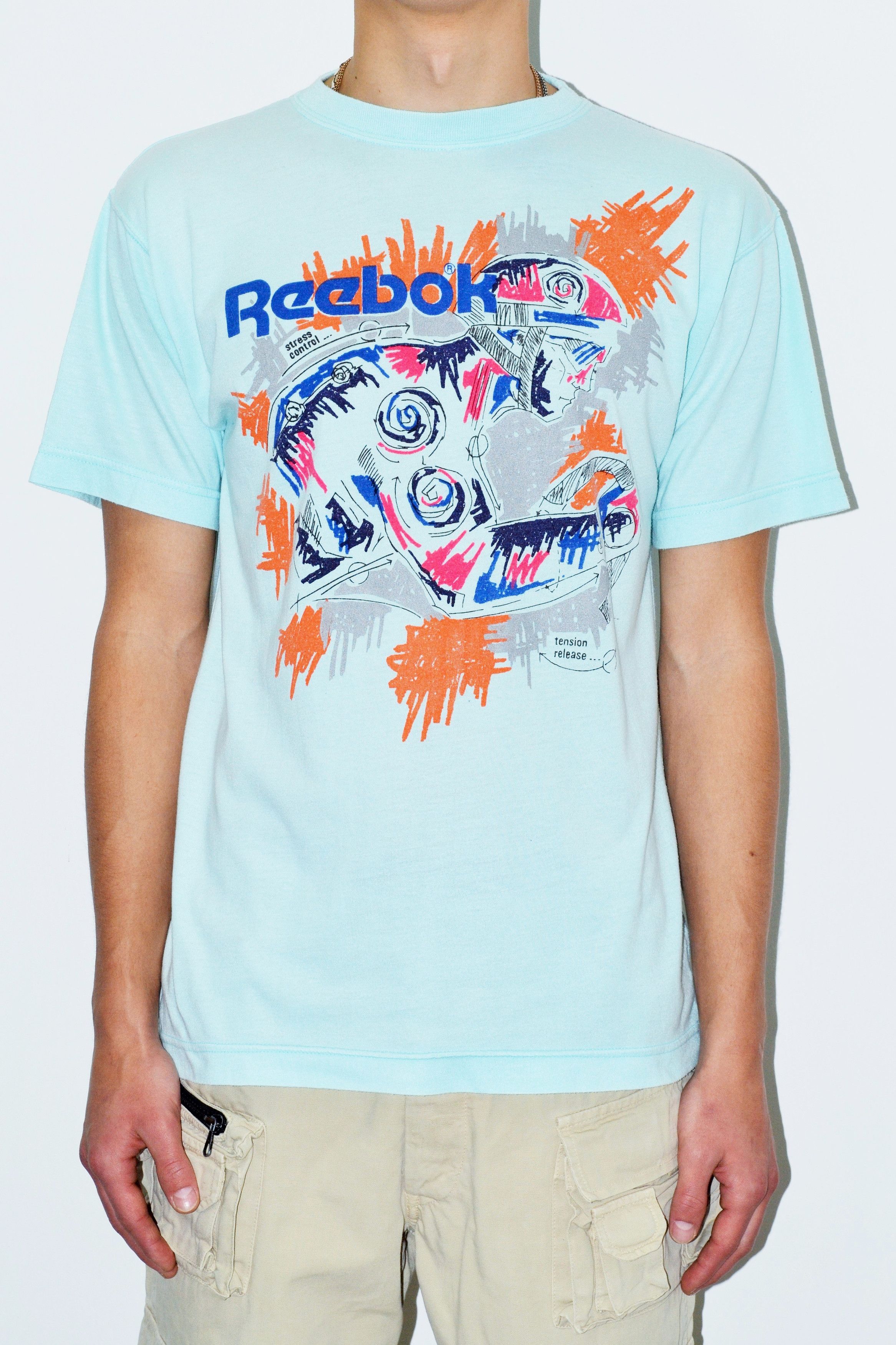 Reebok Vintage 90s Reebok Technology Big Logo Spellout Blue Shirt Size US M / EU 48-50 / 2 - 1 Thumbnail