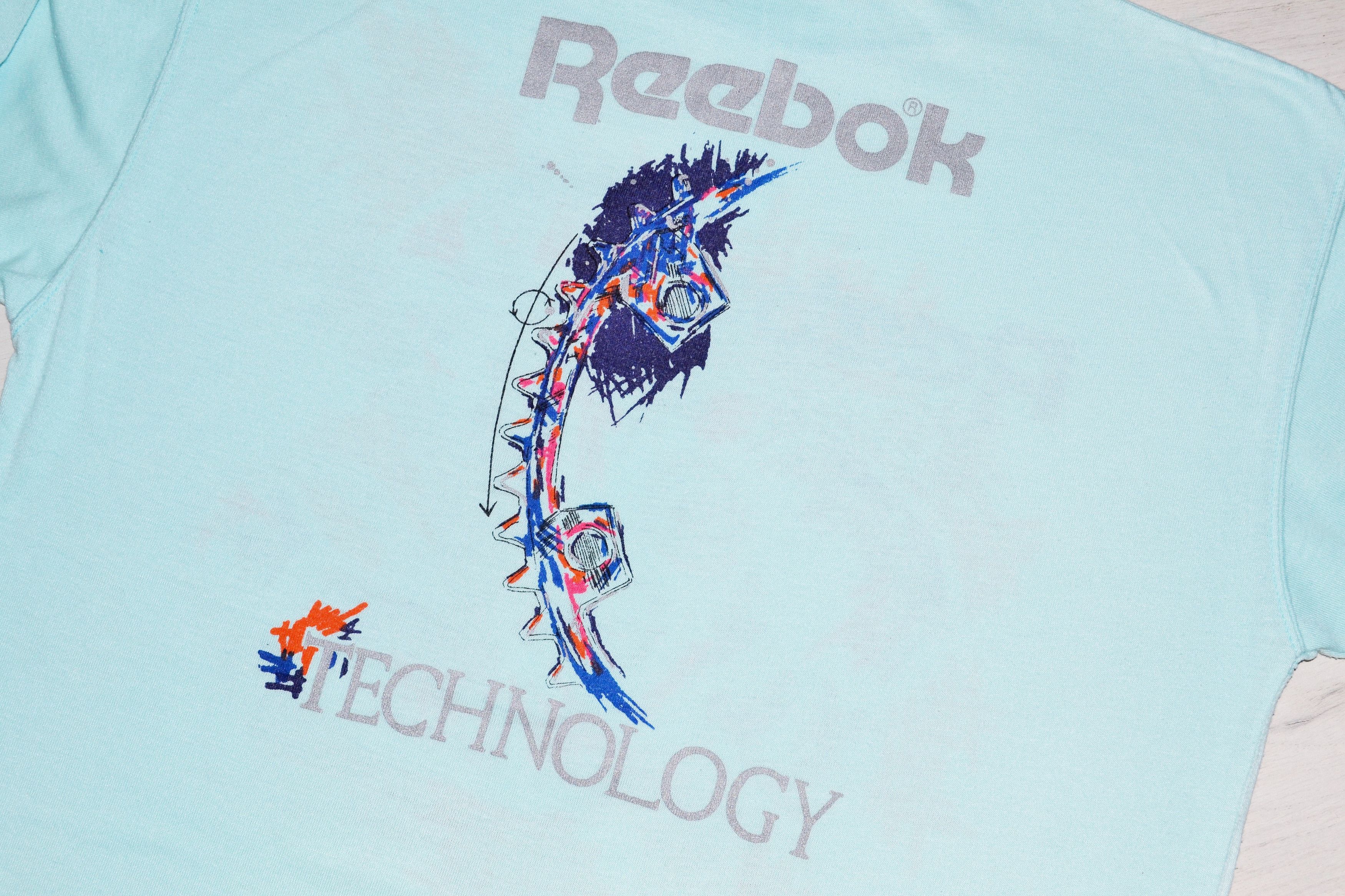 Reebok Vintage 90s Reebok Technology Big Logo Spellout Blue Shirt Size US M / EU 48-50 / 2 - 6 Thumbnail