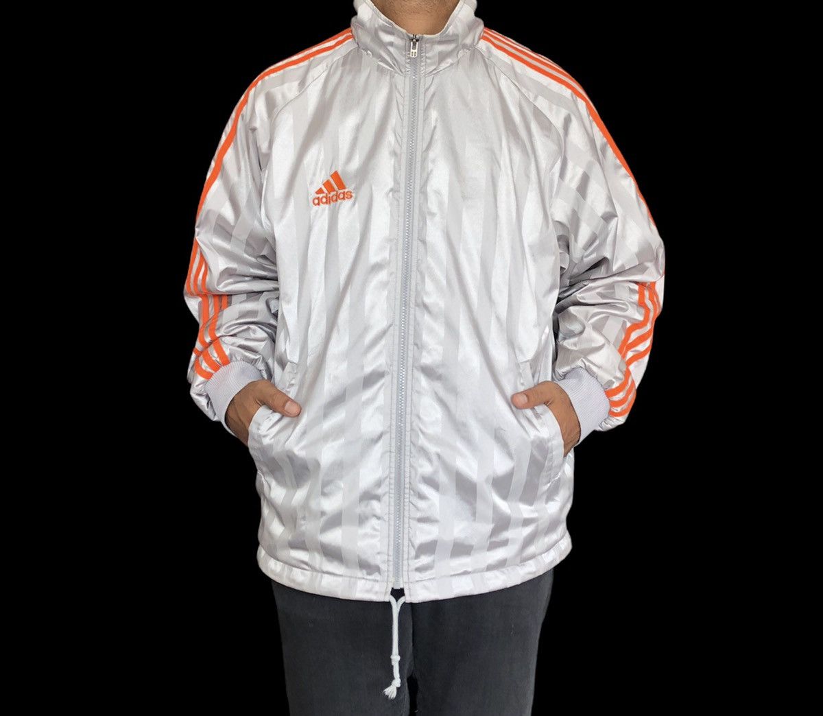 Adidas Vintage 90s Adidas Big Logo 3 Stripes Light Jacket Size US L / EU 52-54 / 3 - 5 Thumbnail