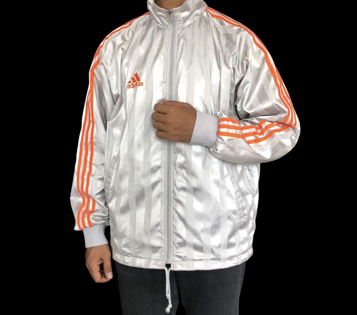 Adidas Vintage 90s Adidas Big Logo 3 Stripes Light Jacket Size US L / EU 52-54 / 3 - 4 Thumbnail