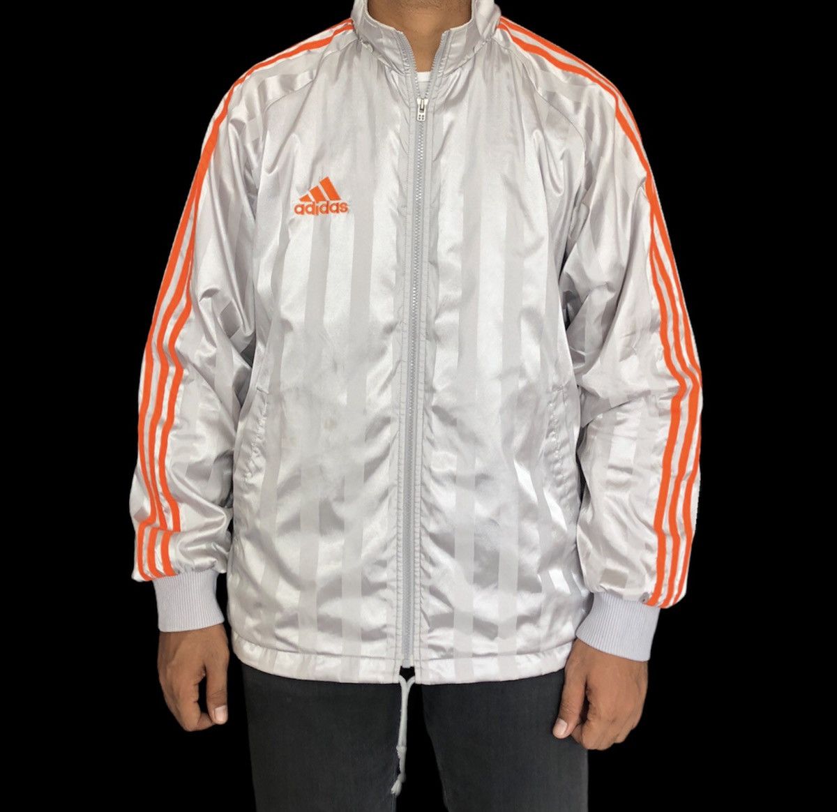 Adidas Vintage 90s Adidas Big Logo 3 Stripes Light Jacket Size US L / EU 52-54 / 3 - 2 Thumbnail