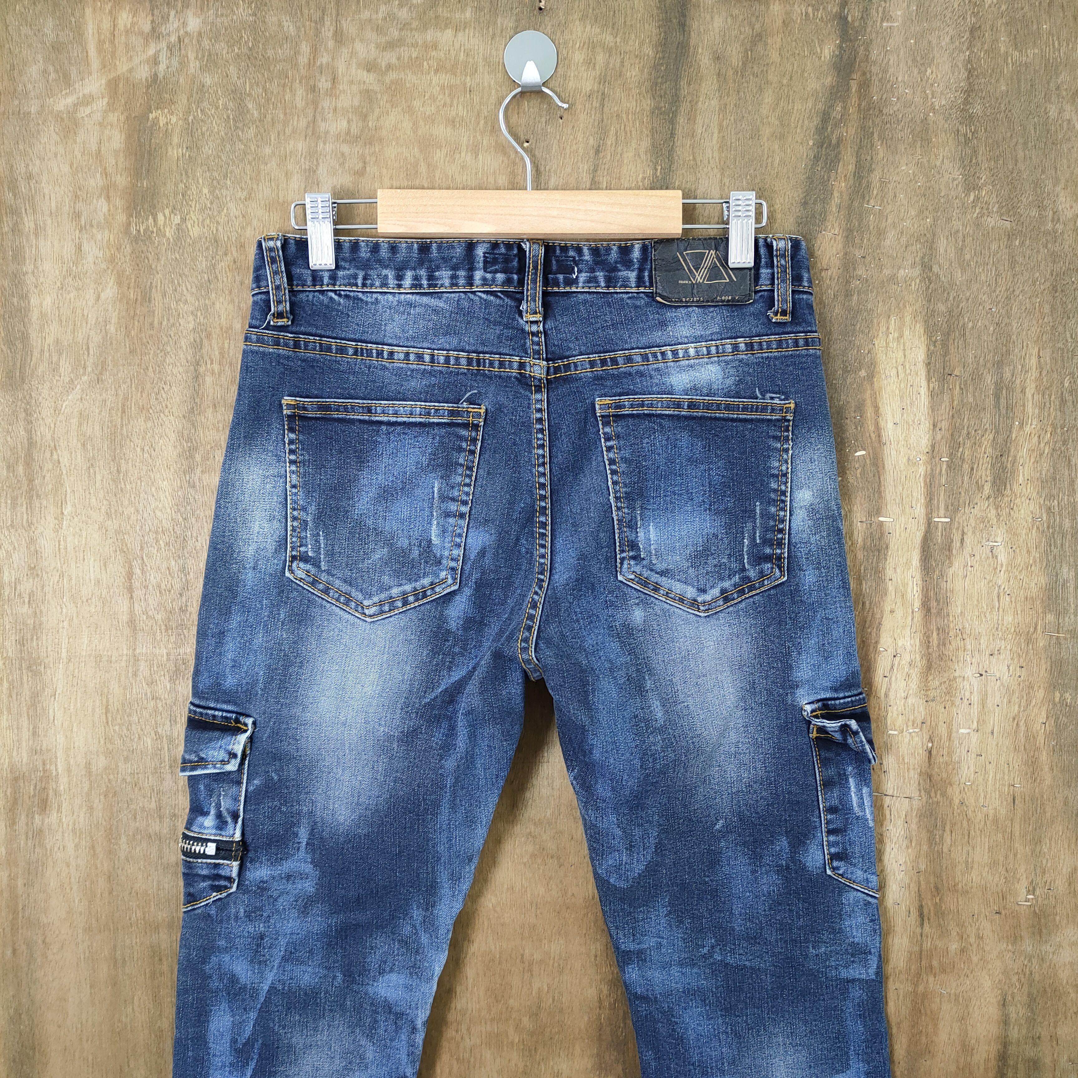Japanese Brand DRAW.M 10 POCKET FADED DENIM JEANS CARGO PANTS Size US 29 - 5 Thumbnail
