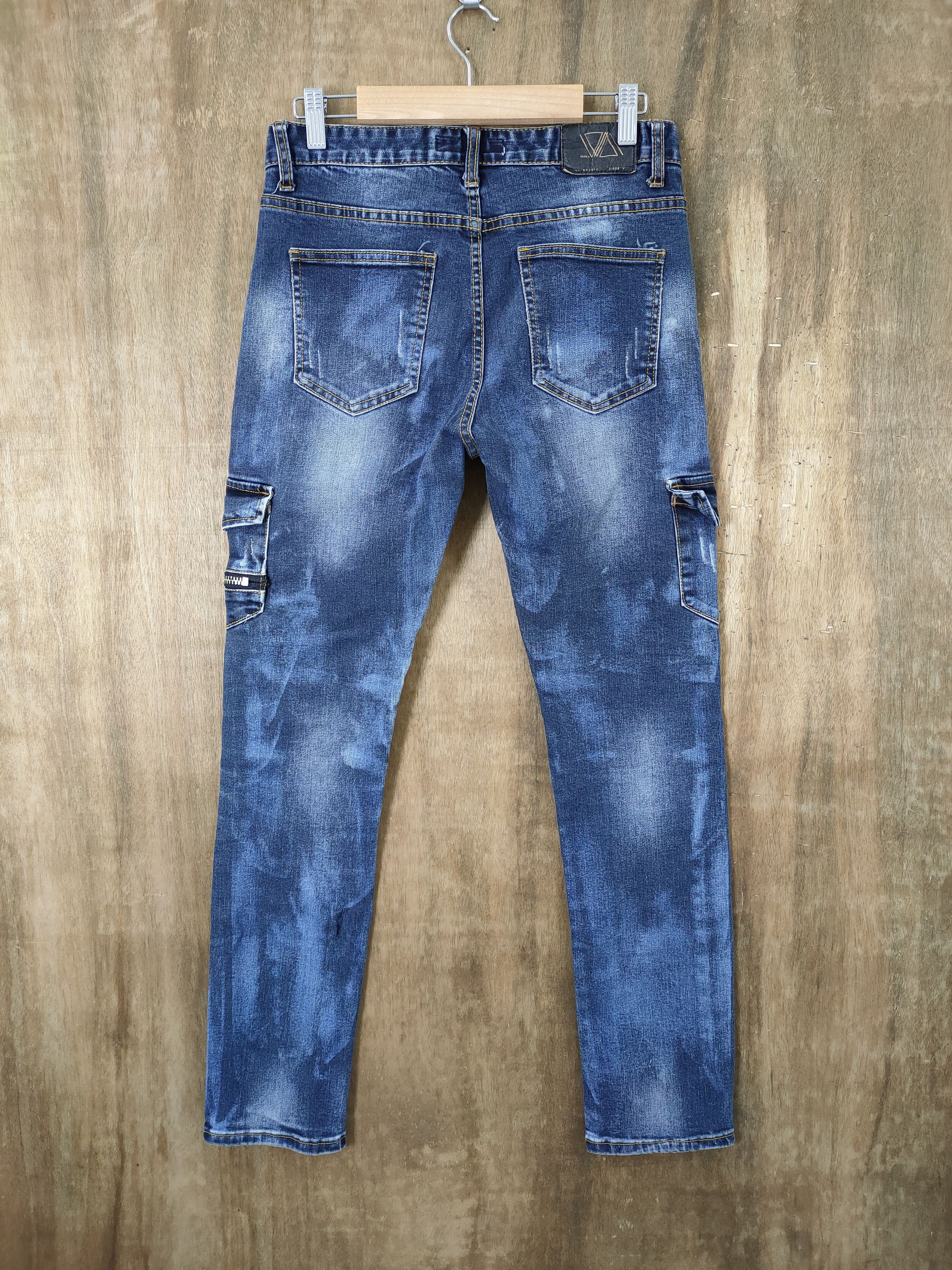 Japanese Brand DRAW.M 10 POCKET FADED DENIM JEANS CARGO PANTS Size US 29 - 4 Thumbnail