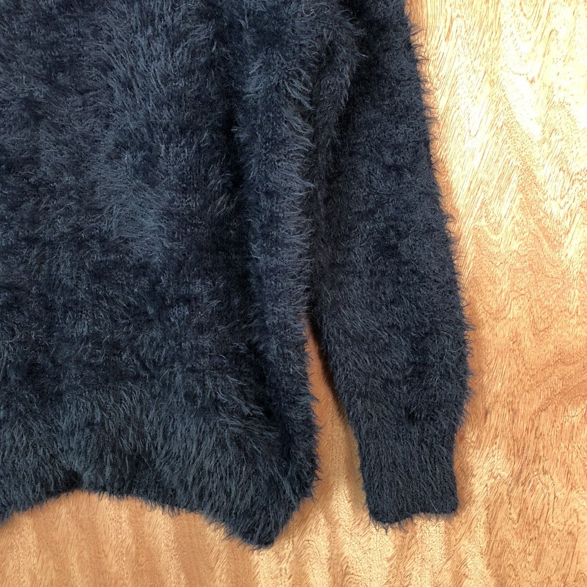 Homespun Knitwear GU Dark Blue Shag Shaggy Fur Mohair Knitwear #6681 Size US L / EU 52-54 / 3 - 5 Thumbnail