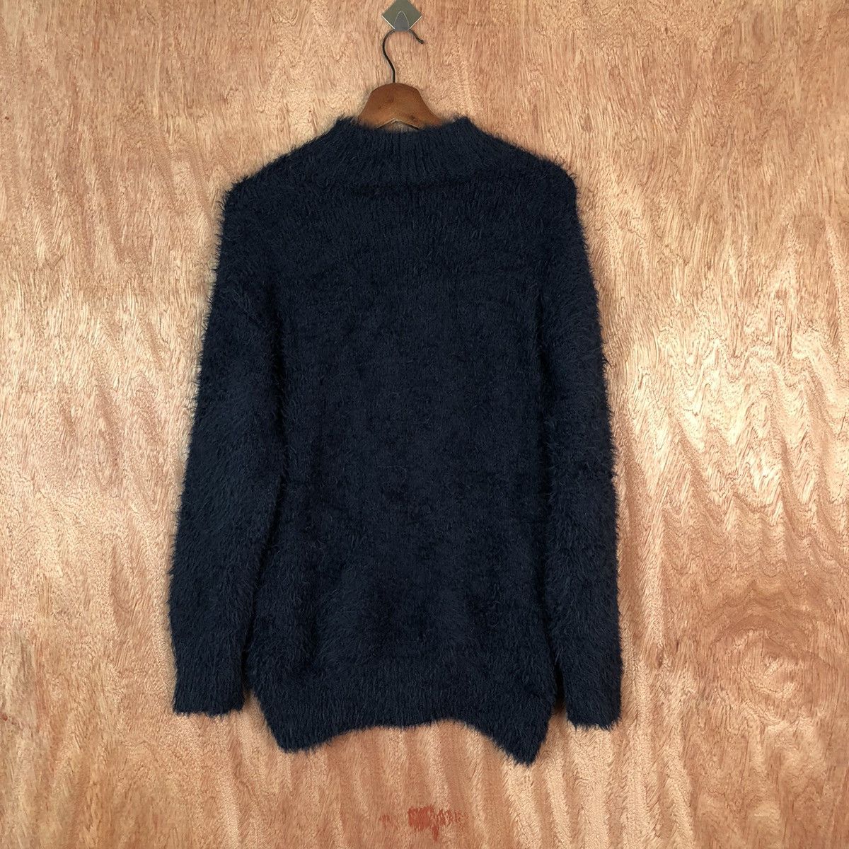 Homespun Knitwear GU Dark Blue Shag Shaggy Fur Mohair Knitwear #6681 Size US L / EU 52-54 / 3 - 9 Thumbnail
