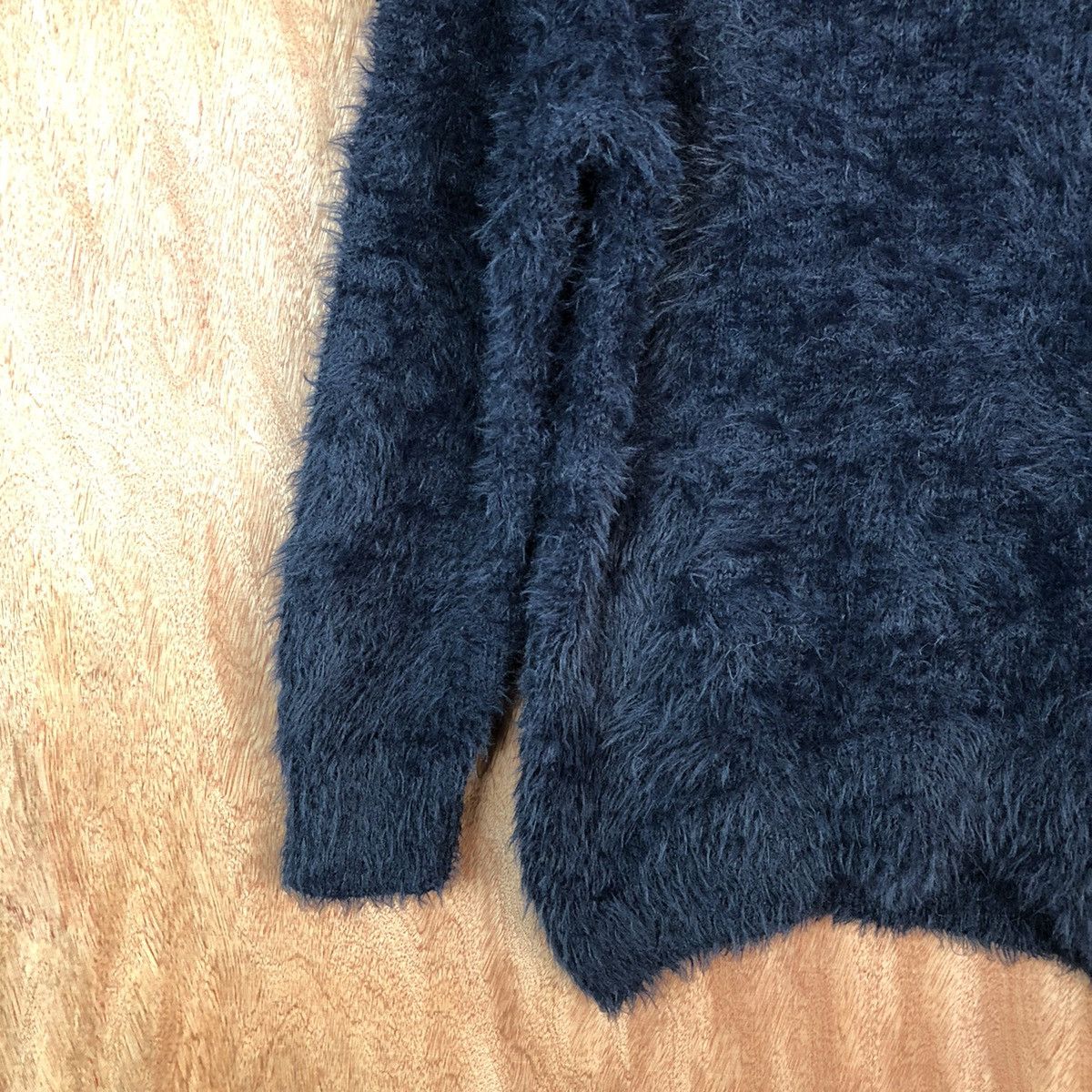 Homespun Knitwear GU Dark Blue Shag Shaggy Fur Mohair Knitwear #6681 Size US L / EU 52-54 / 3 - 4 Thumbnail