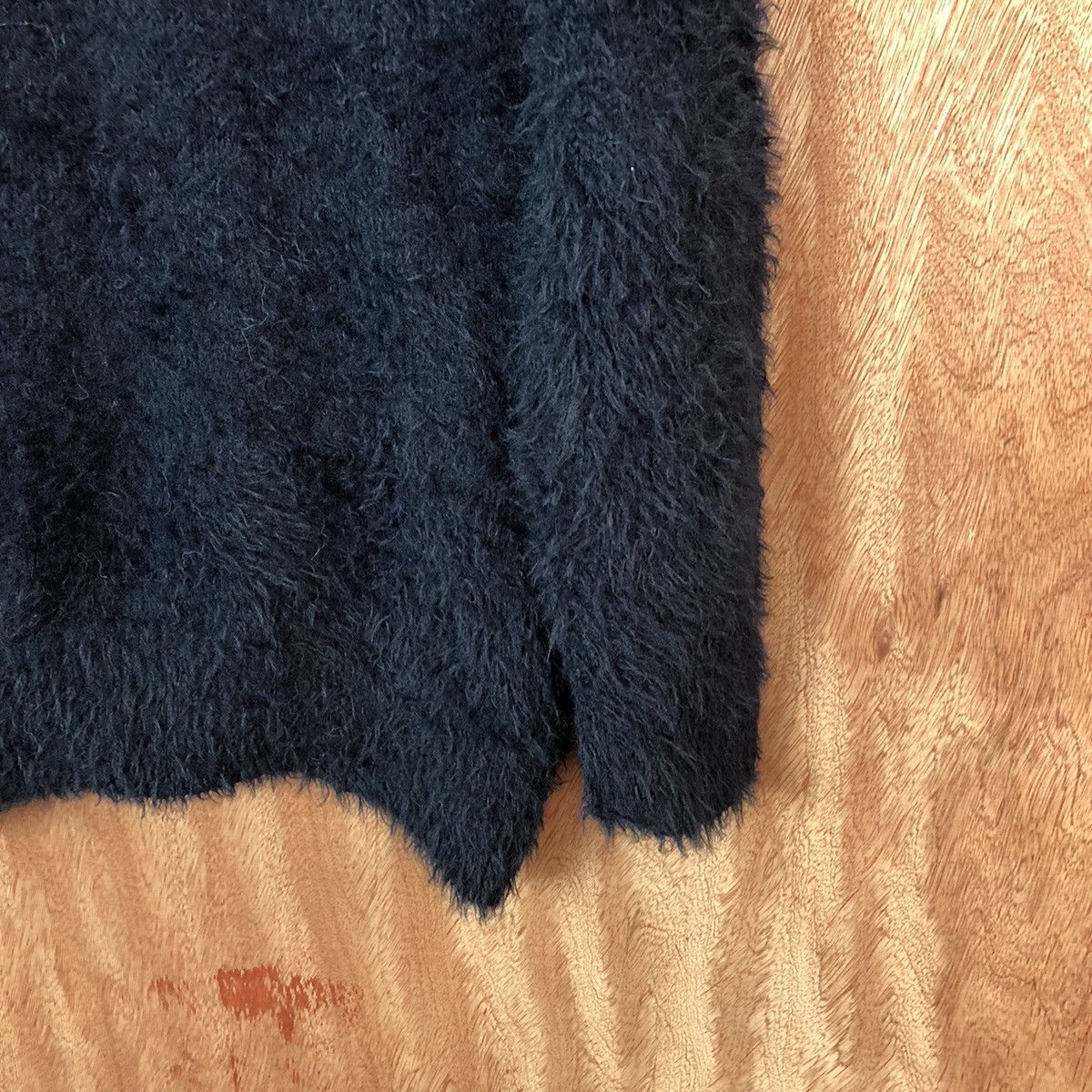 Homespun Knitwear GU Dark Blue Shag Shaggy Fur Mohair Knitwear #6681 Size US L / EU 52-54 / 3 - 11 Thumbnail