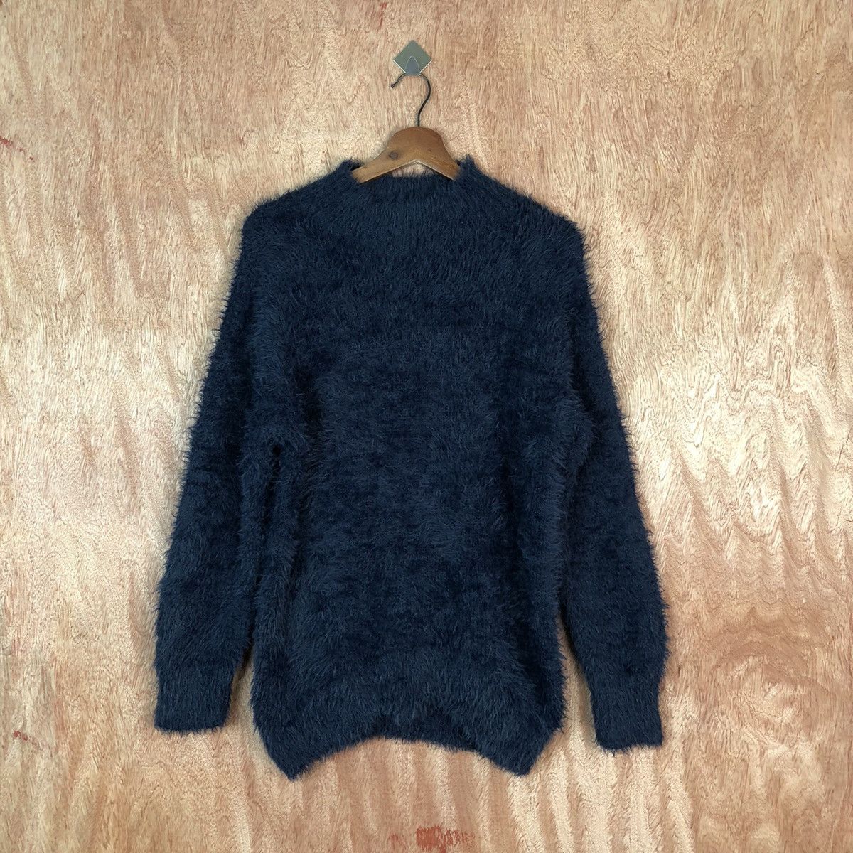 Homespun Knitwear GU Dark Blue Shag Shaggy Fur Mohair Knitwear #6681 Size US L / EU 52-54 / 3 - 1 Thumbnail