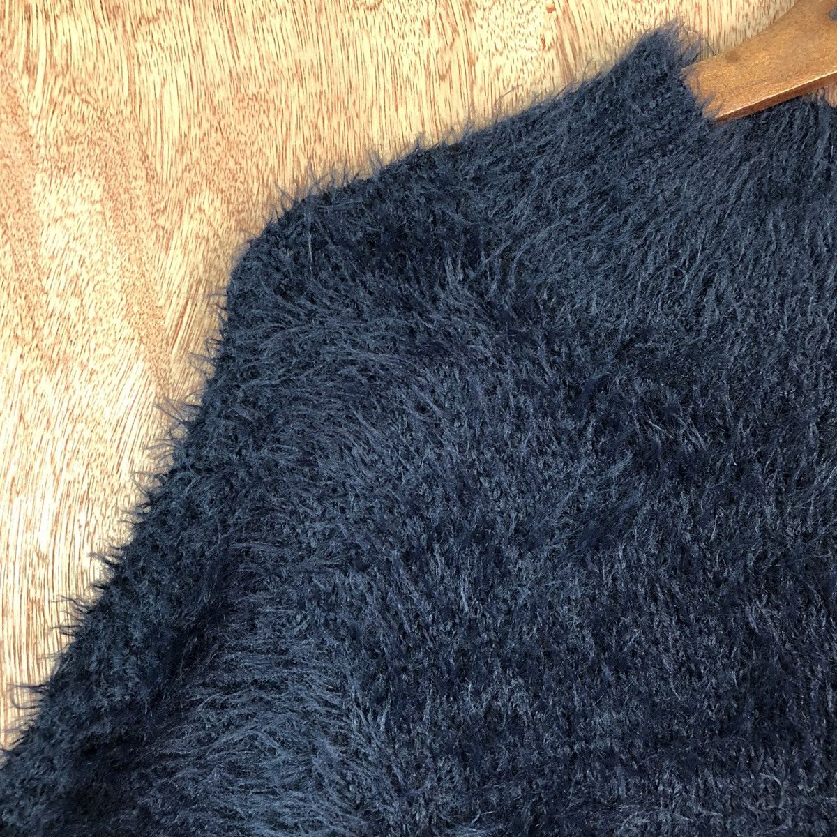 Homespun Knitwear GU Dark Blue Shag Shaggy Fur Mohair Knitwear #6681 Size US L / EU 52-54 / 3 - 6 Thumbnail