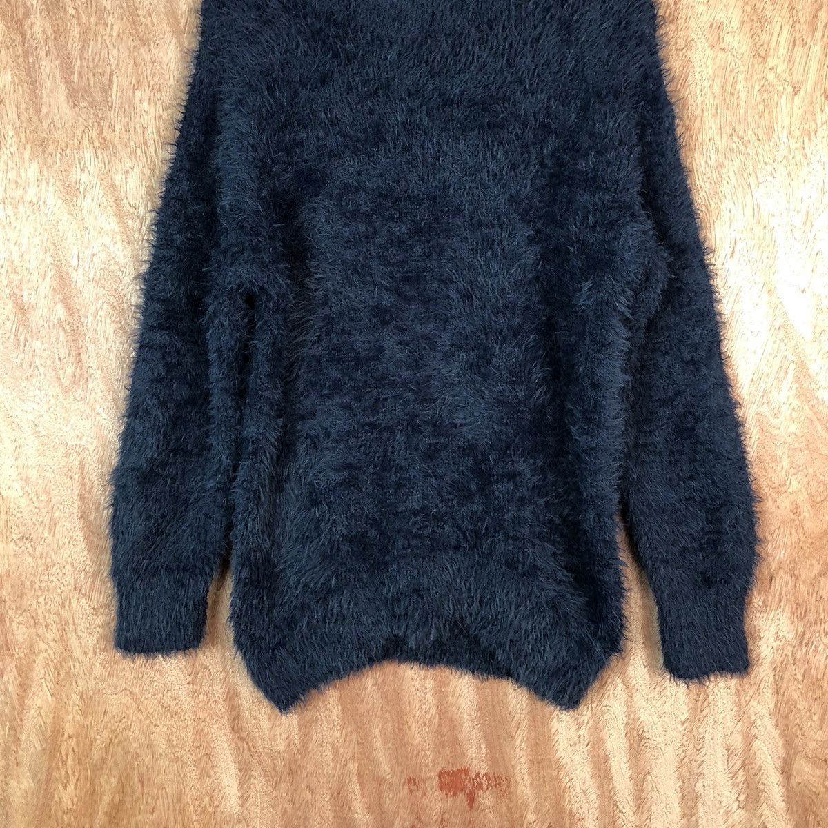 Homespun Knitwear GU Dark Blue Shag Shaggy Fur Mohair Knitwear #6681 Size US L / EU 52-54 / 3 - 3 Thumbnail