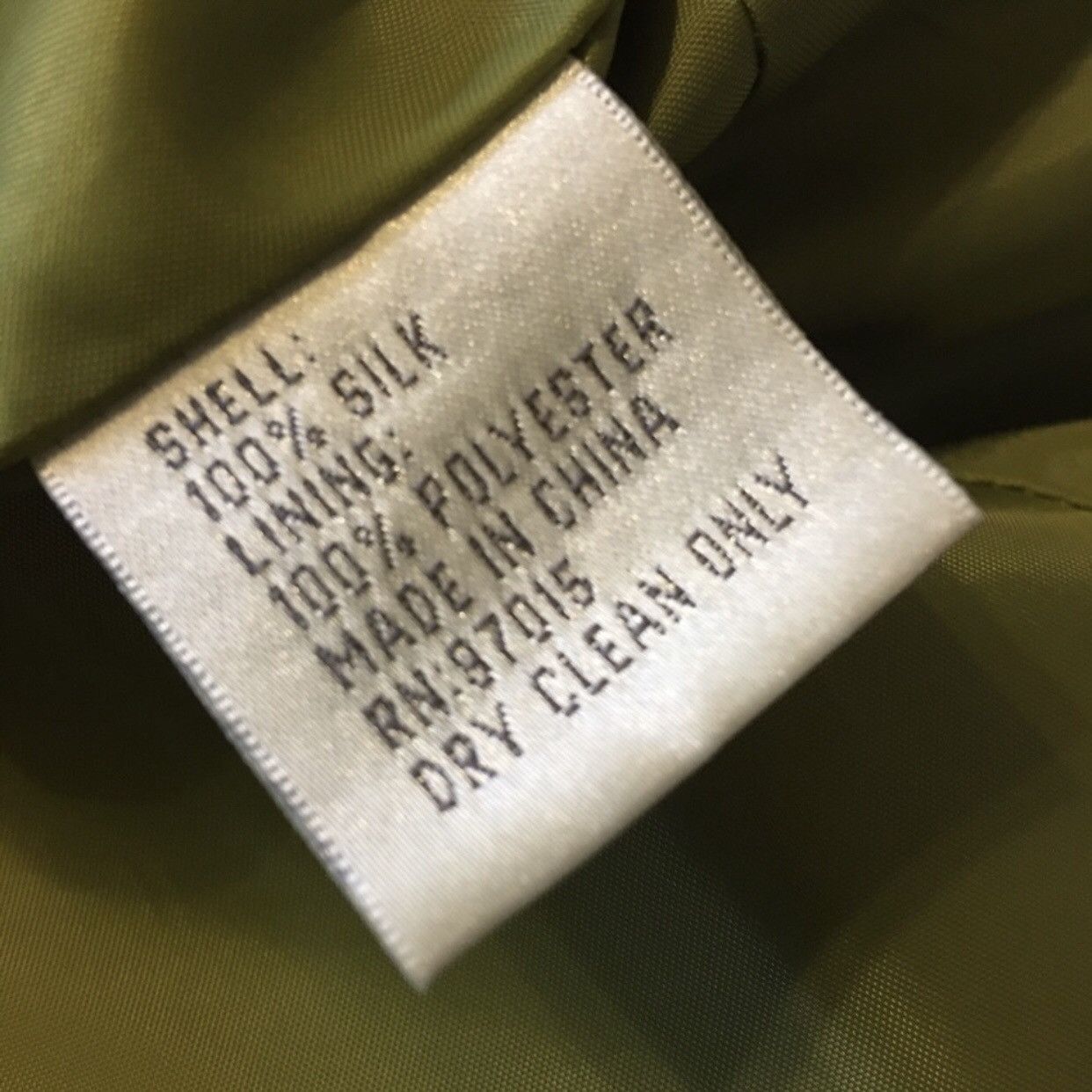 Vintage Larry Levine moss green silk long jacket