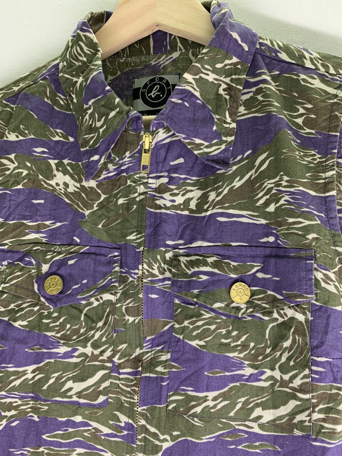 agnes b. JapaneseBrand Agnes B tiger stripes Camo Zip up Vest Size US S / EU 44-46 / 1 - 3 Thumbnail