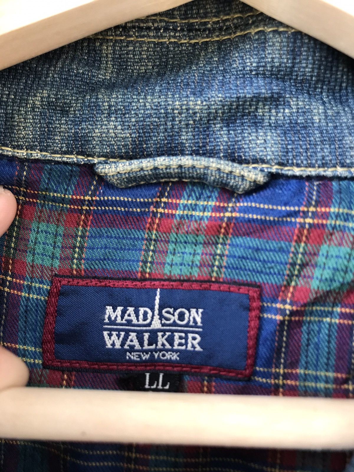Madison Vintage Madison Walker zip Up denim Jacket Size US L / EU 52-54 / 3 - 3 Thumbnail