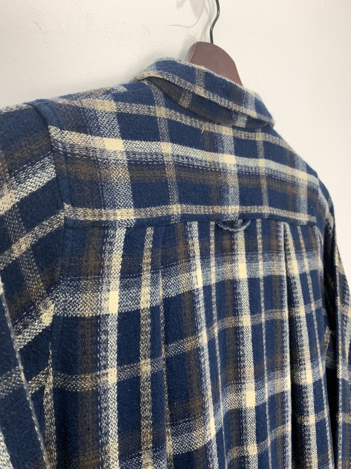 Flannel × Japanese Brand SWEET ROUGE Vintage Plaid Checkered Wool Craft Long Flannel Size M / US 6-8 / IT 42-44 - 14 Thumbnail