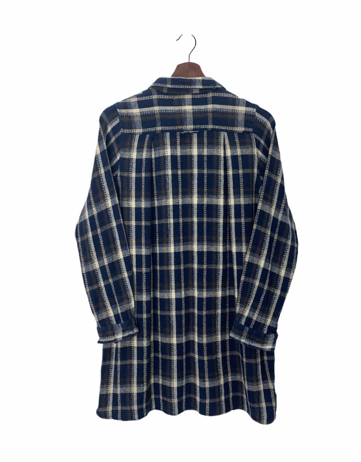 Flannel × Japanese Brand SWEET ROUGE Vintage Plaid Checkered Wool Craft Long Flannel Size M / US 6-8 / IT 42-44 - 2 Thumbnail