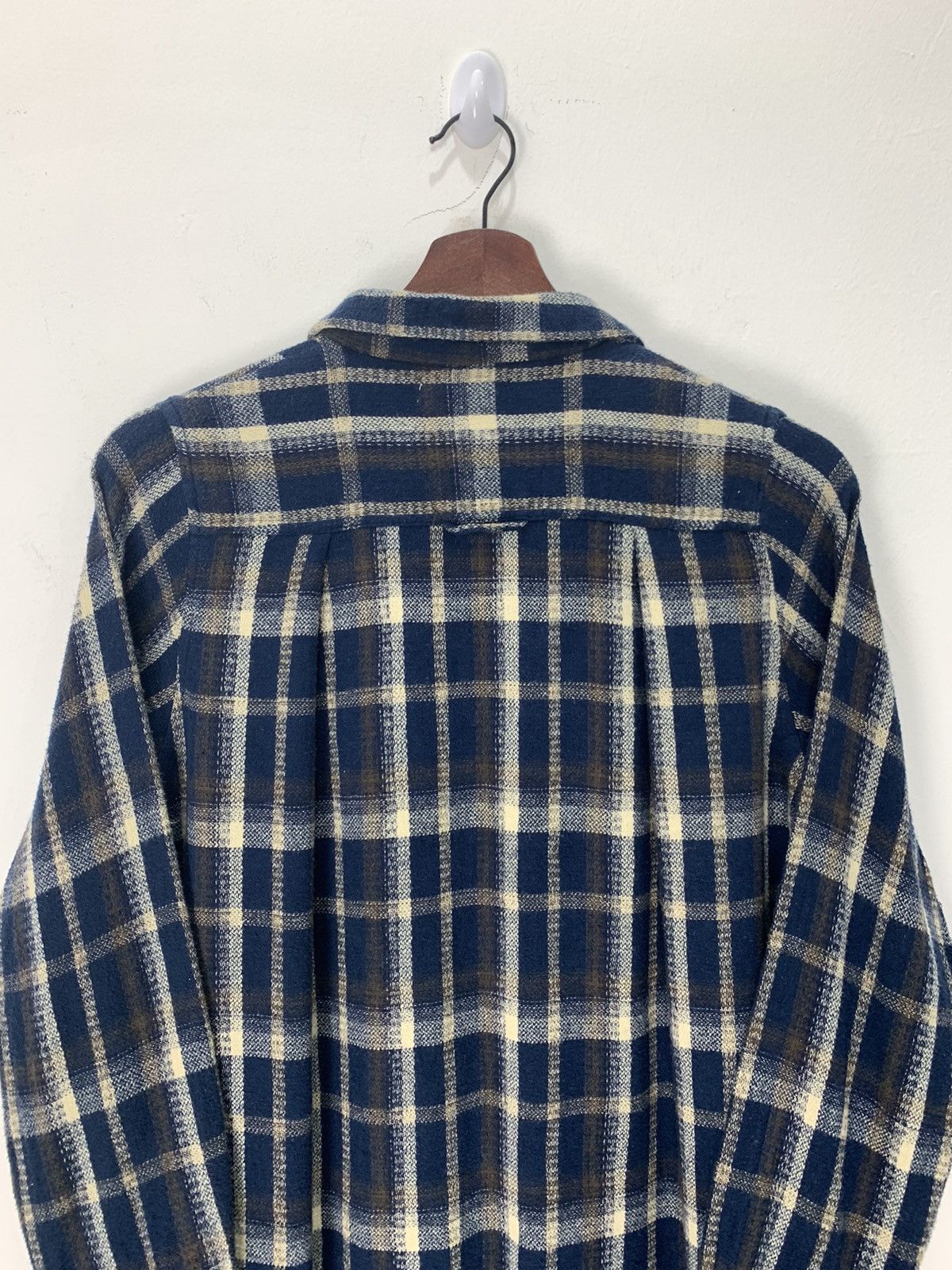 Flannel × Japanese Brand SWEET ROUGE Vintage Plaid Checkered Wool Craft Long Flannel Size M / US 6-8 / IT 42-44 - 10 Thumbnail