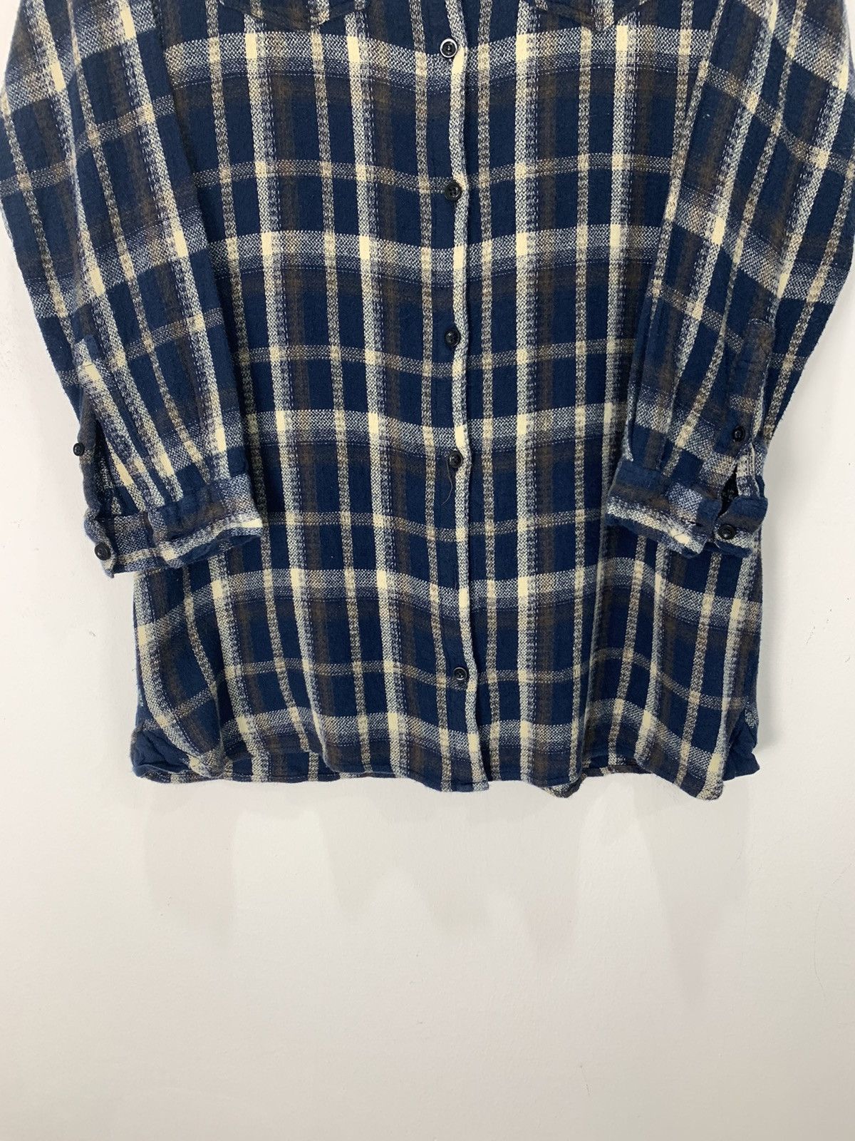 Flannel × Japanese Brand SWEET ROUGE Vintage Plaid Checkered Wool Craft Long Flannel Size M / US 6-8 / IT 42-44 - 5 Thumbnail