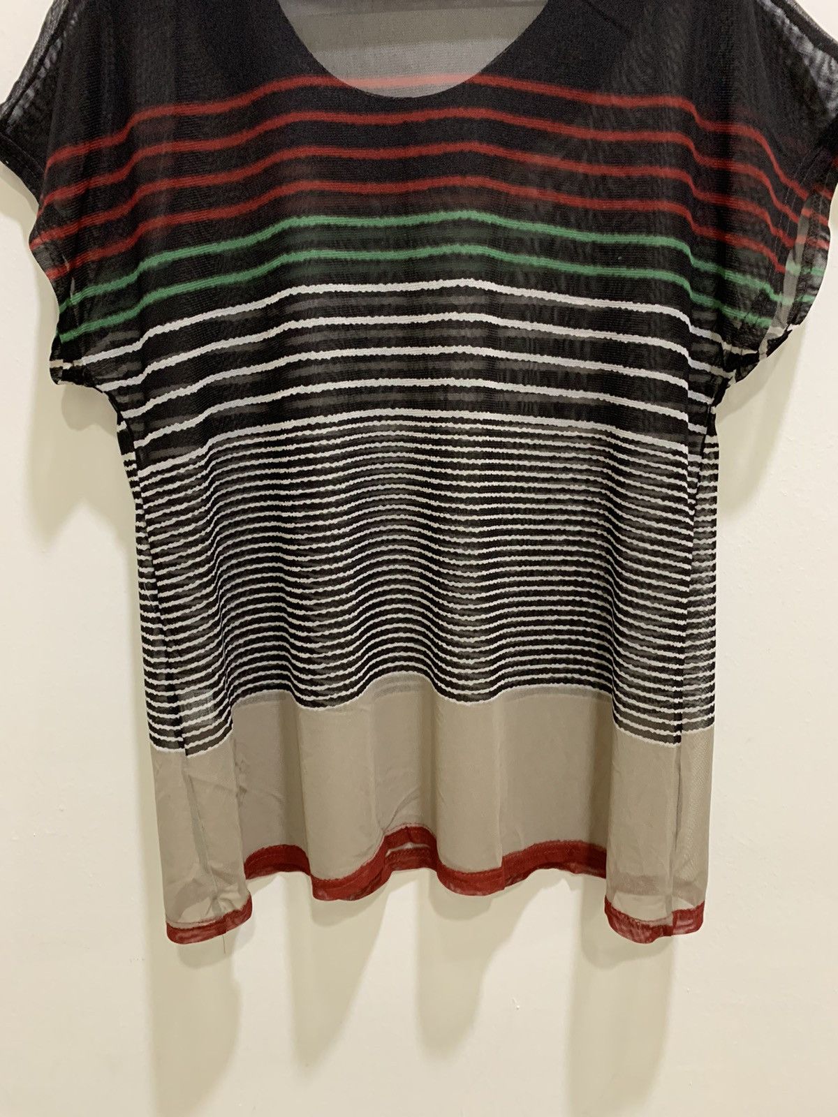 Cross Colours × Japanese Brand × OVER THE STRiPES FIRST Transparent MeshNet Colourful Stripe Sleeveless Shirt Size M / US 6-8 / IT 42-44 - 10 Thumbnail