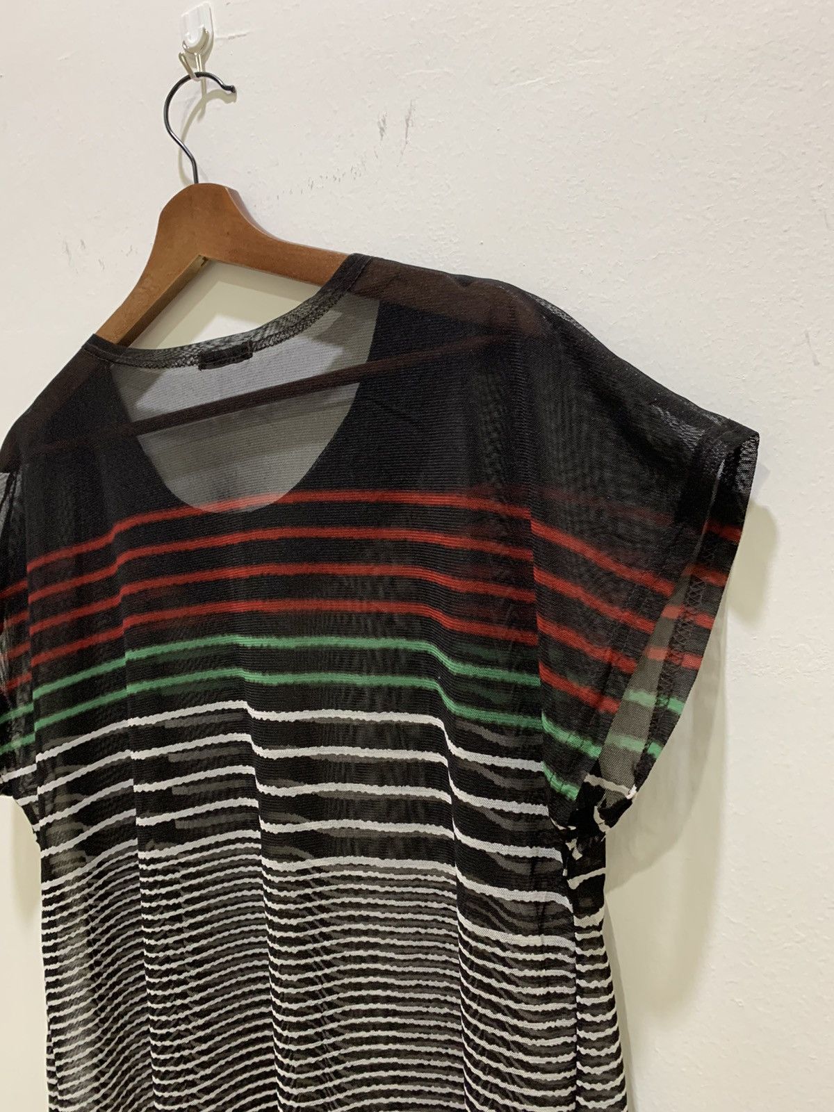 Cross Colours × Japanese Brand × OVER THE STRiPES FIRST Transparent MeshNet Colourful Stripe Sleeveless Shirt Size M / US 6-8 / IT 42-44 - 12 Thumbnail