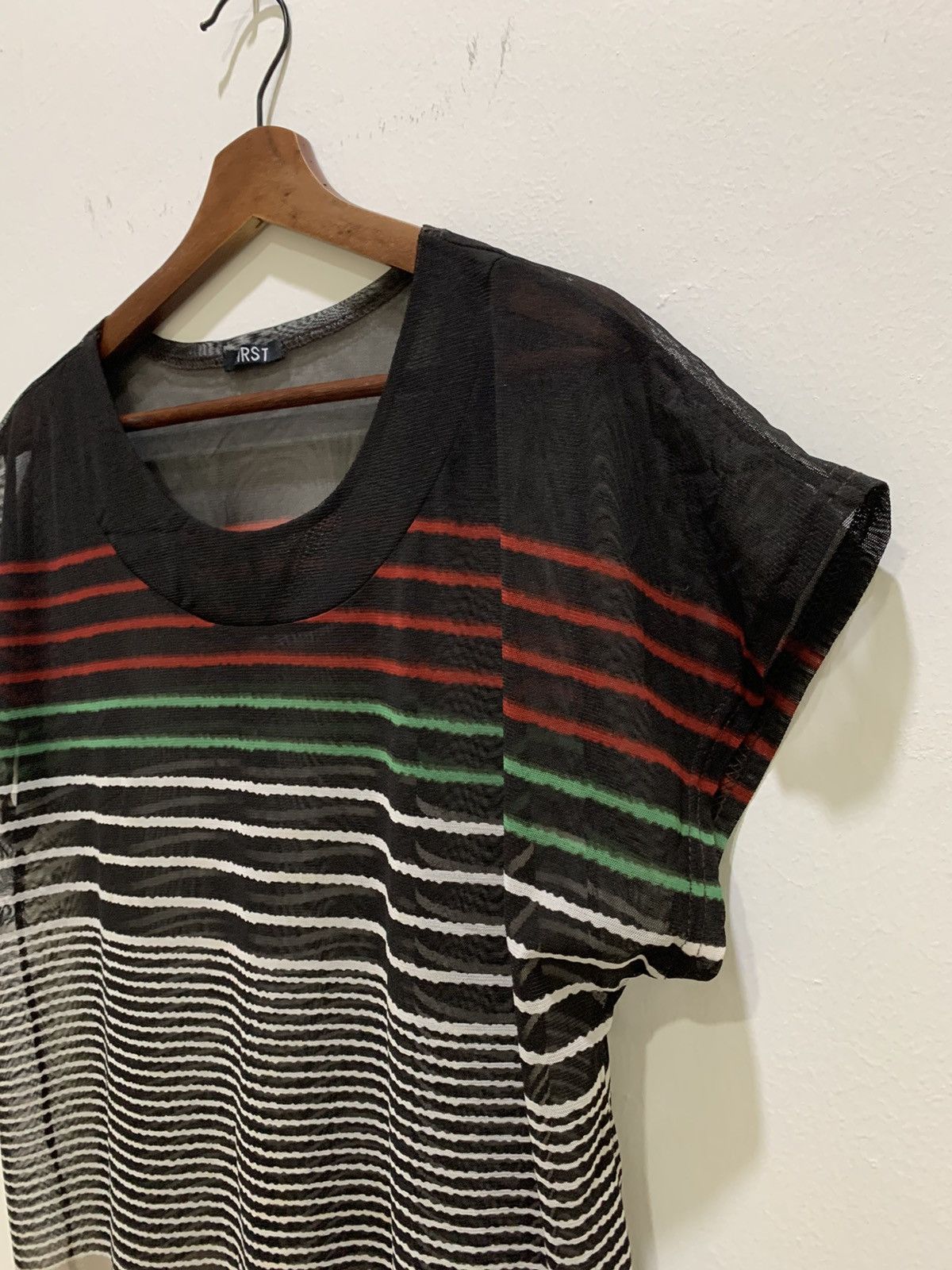 Cross Colours × Japanese Brand × OVER THE STRiPES FIRST Transparent MeshNet Colourful Stripe Sleeveless Shirt Size M / US 6-8 / IT 42-44 - 6 Thumbnail