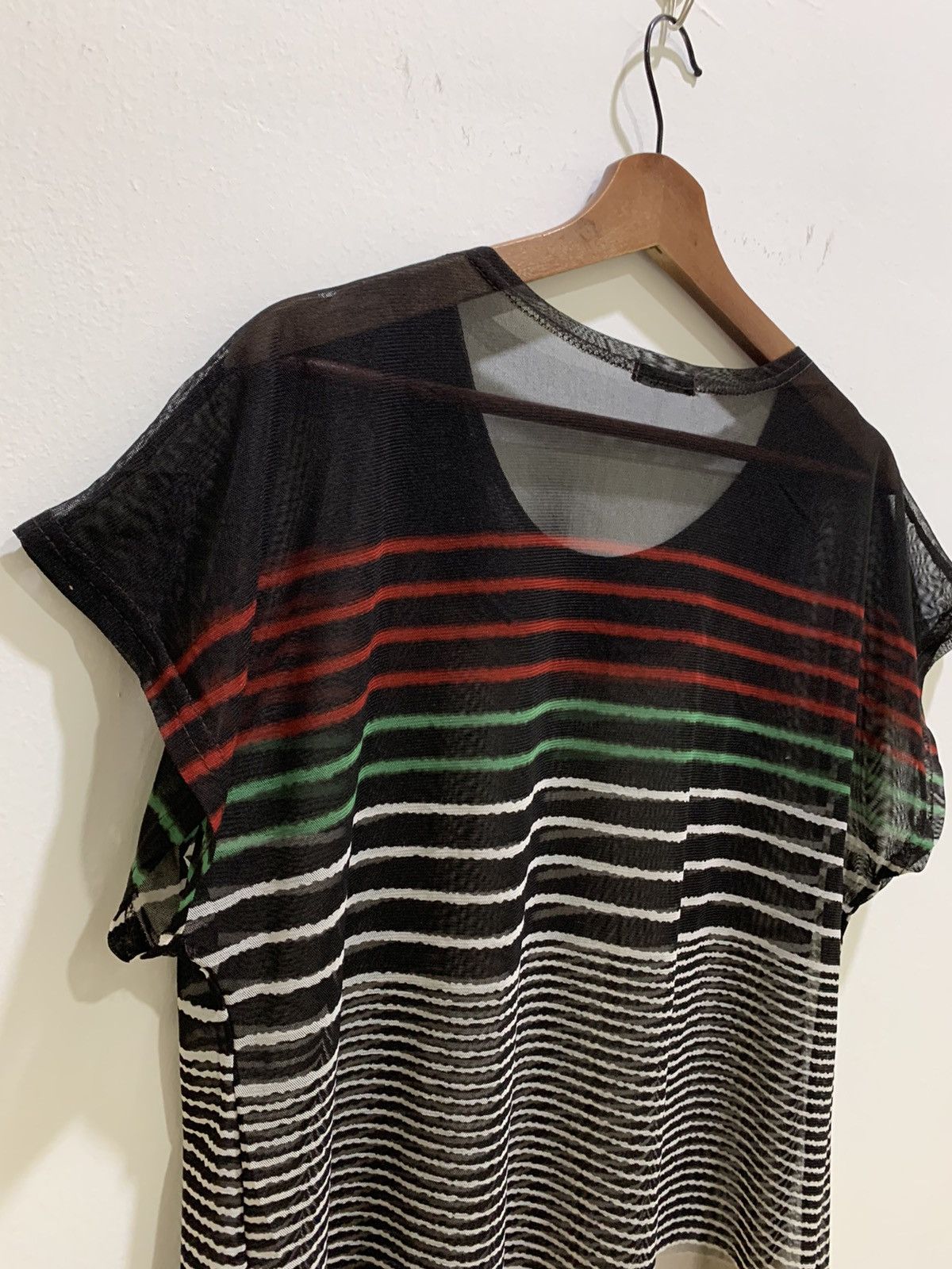 Cross Colours × Japanese Brand × OVER THE STRiPES FIRST Transparent MeshNet Colourful Stripe Sleeveless Shirt Size M / US 6-8 / IT 42-44 - 11 Thumbnail