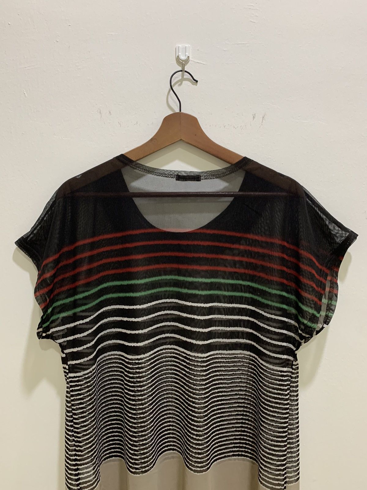 Cross Colours × Japanese Brand × OVER THE STRiPES FIRST Transparent MeshNet Colourful Stripe Sleeveless Shirt Size M / US 6-8 / IT 42-44 - 9 Thumbnail