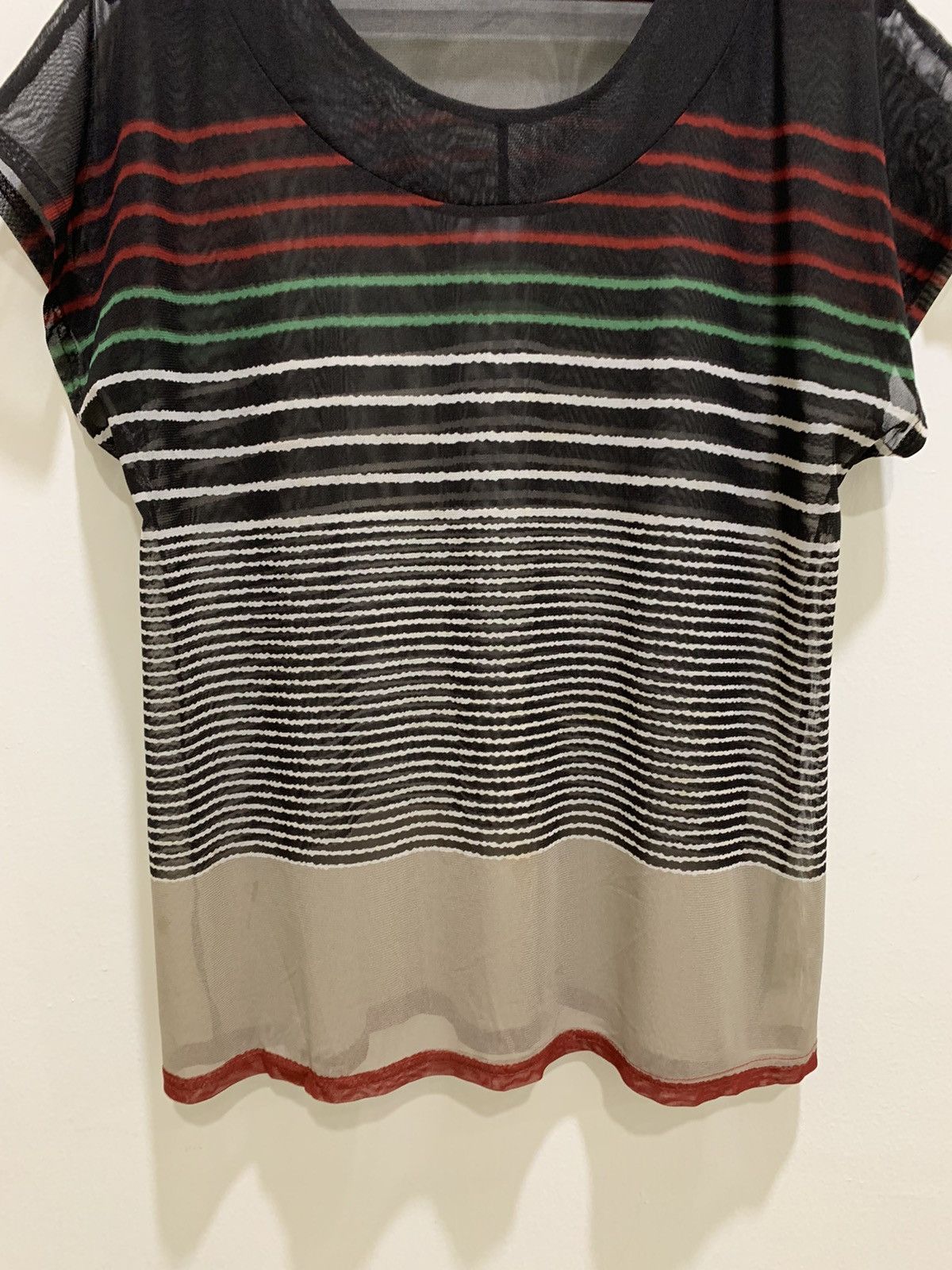 Cross Colours × Japanese Brand × OVER THE STRiPES FIRST Transparent MeshNet Colourful Stripe Sleeveless Shirt Size M / US 6-8 / IT 42-44 - 4 Thumbnail