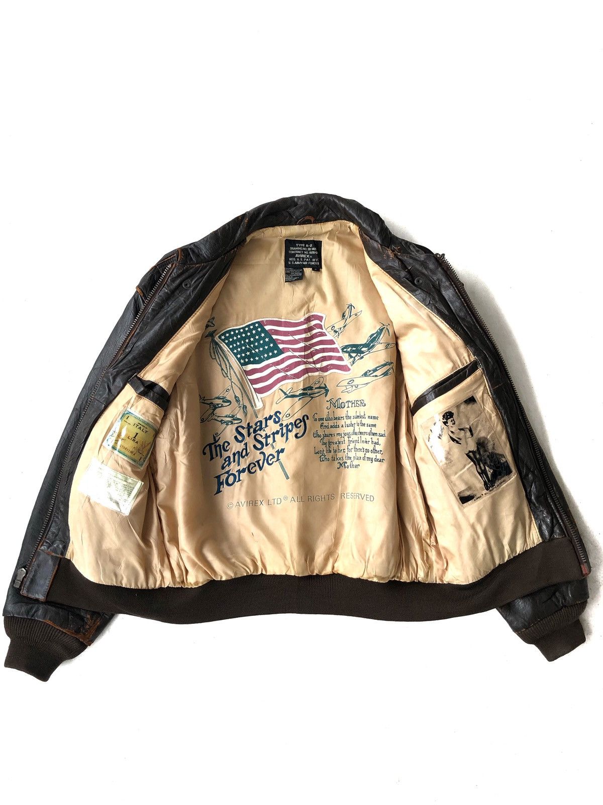 Avirex 1990s Avirex "The Star & Stripes Forever" A2 Leather Jacket Size US M / EU 48-50 / 2 - 1 Thumbnail