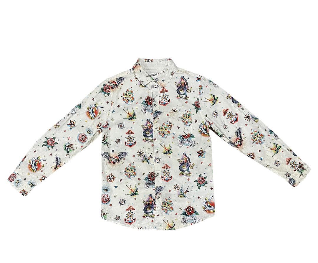 Jean Paul Gaultier Jean Paul Gaultier All Over Print Snap Button Junior Shirts Size US XXS / EU 40 - 2 Thumbnail