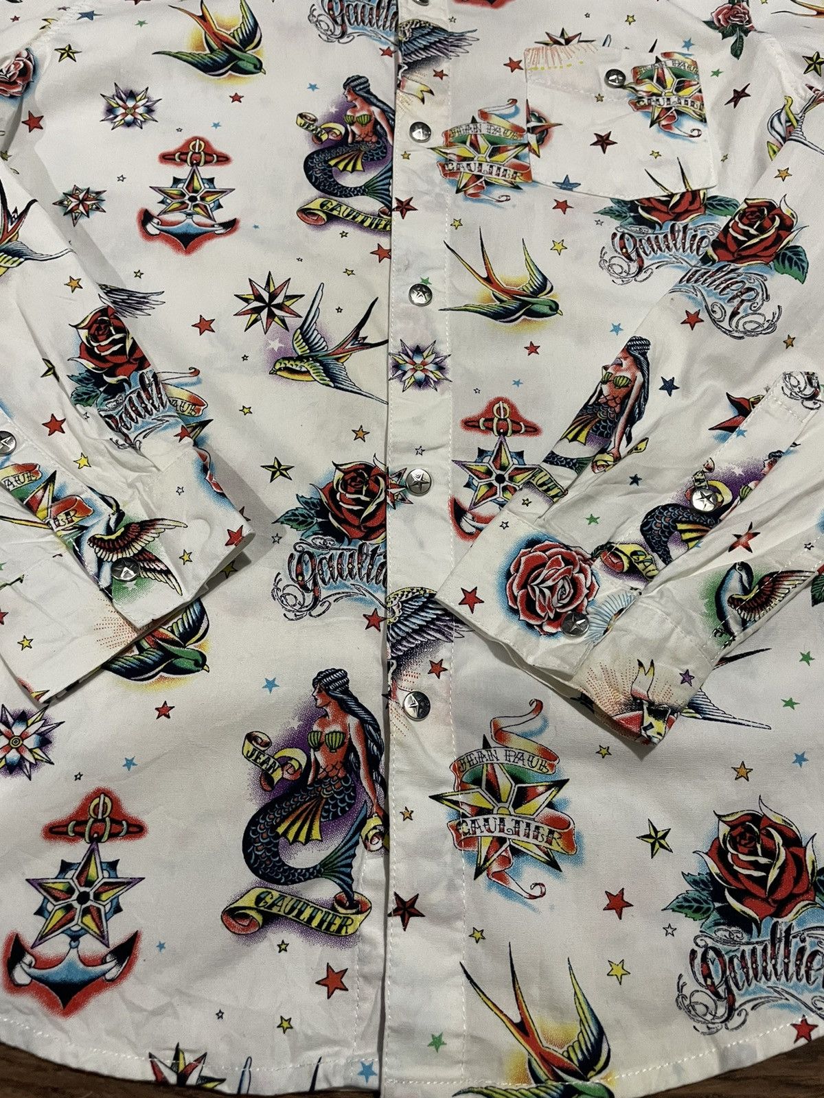 Jean Paul Gaultier Jean Paul Gaultier All Over Print Snap Button Junior Shirts Size US XXS / EU 40 - 13 Thumbnail