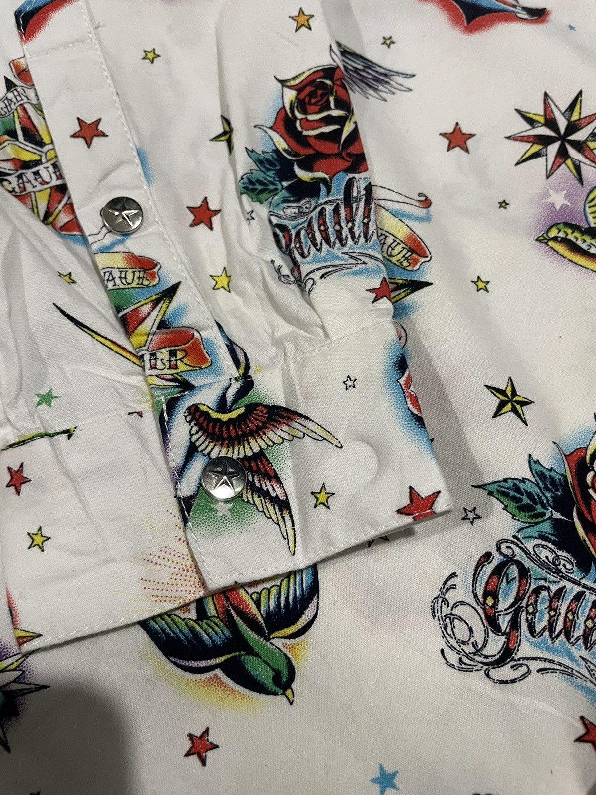 Jean Paul Gaultier Jean Paul Gaultier All Over Print Snap Button Junior Shirts Size US XXS / EU 40 - 16 Thumbnail