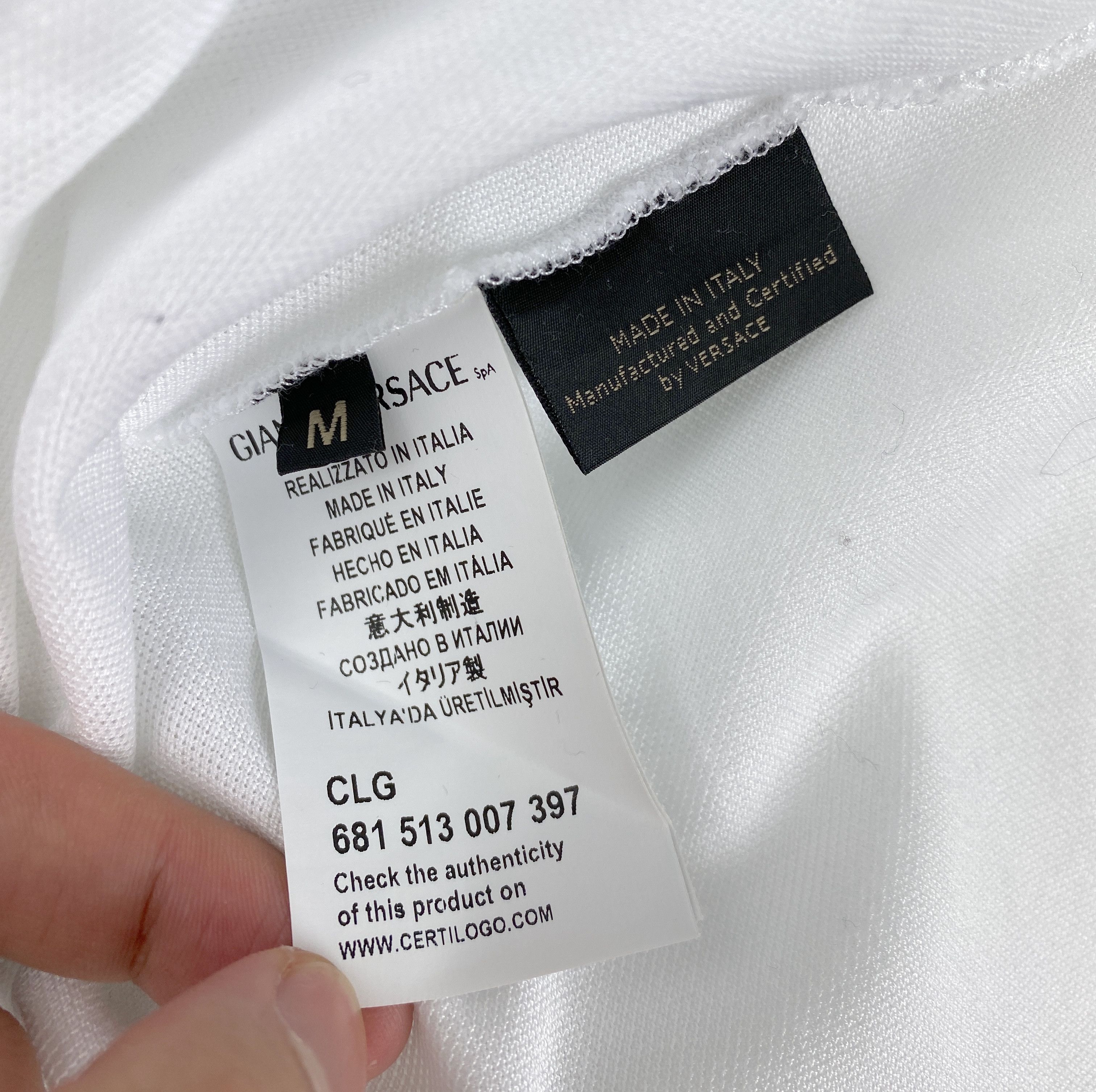 Versace Versace White Logo Polo Size US M / EU 48-50 / 2 - 2 Thumbnail
