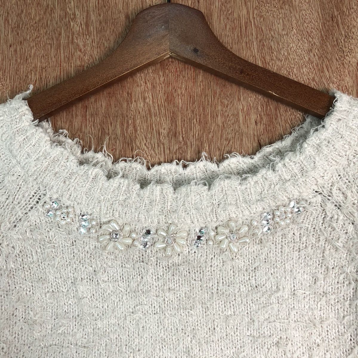 Homespun Knitwear × Japanese Brand × Vintage Lest Rose Brown Shag Shaggy Fur Mohair Knitwear #6542 Size S / US 4 / IT 40 - 6 Thumbnail