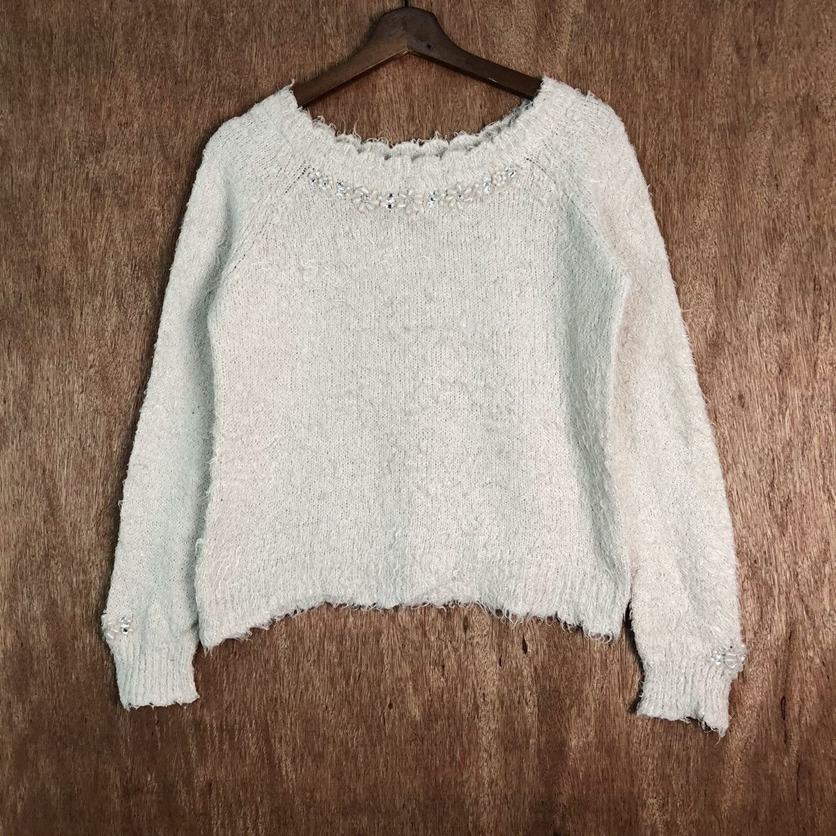 Homespun Knitwear × Japanese Brand × Vintage Lest Rose Brown Shag Shaggy Fur Mohair Knitwear #6542 Size S / US 4 / IT 40 - 3 Thumbnail