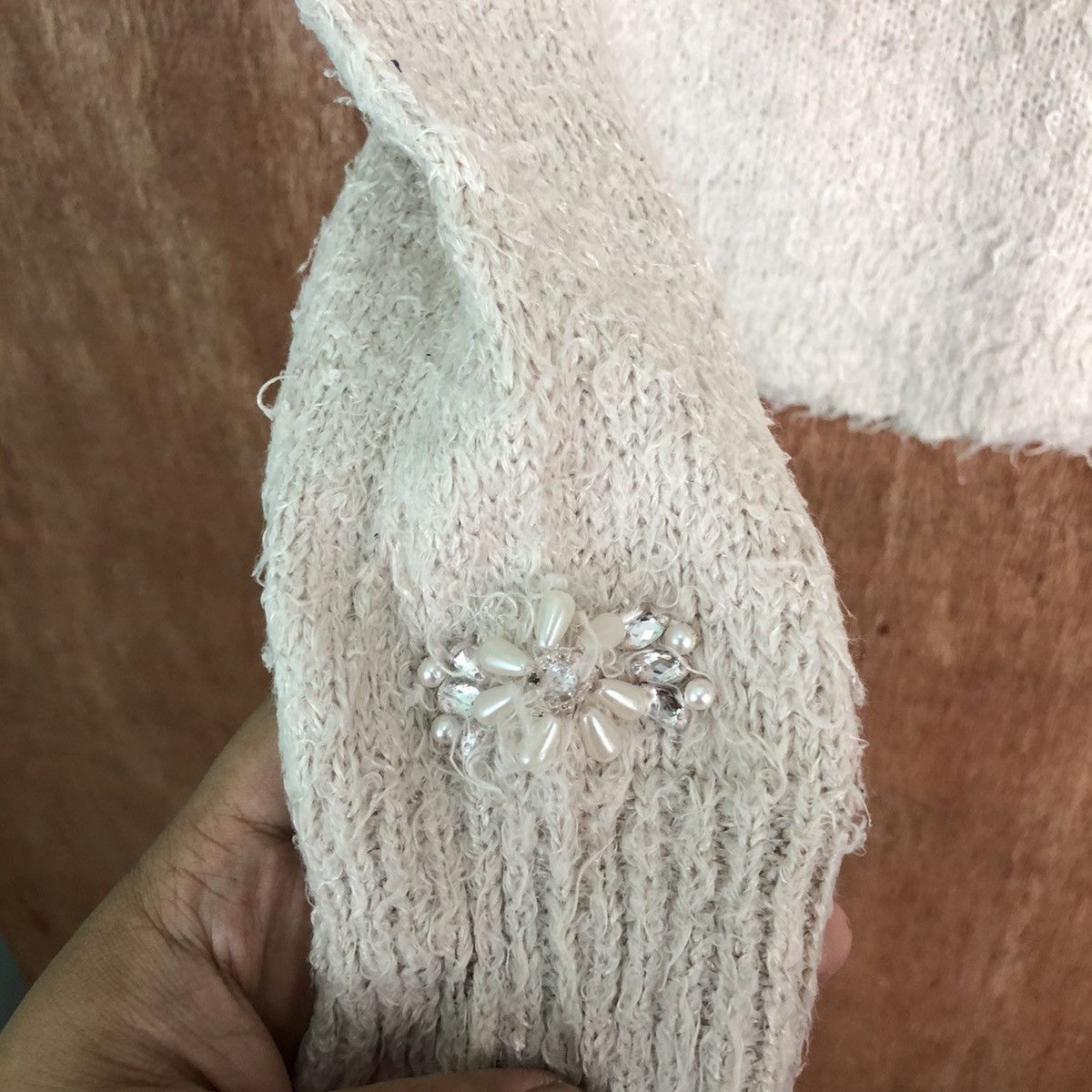 Homespun Knitwear × Japanese Brand × Vintage Lest Rose Brown Shag Shaggy Fur Mohair Knitwear #6542 Size S / US 4 / IT 40 - 8 Thumbnail