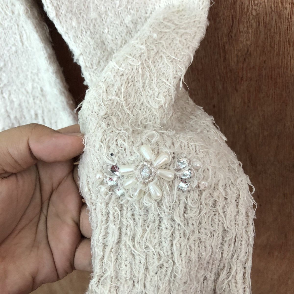 Homespun Knitwear × Japanese Brand × Vintage Lest Rose Brown Shag Shaggy Fur Mohair Knitwear #6542 Size S / US 4 / IT 40 - 9 Thumbnail