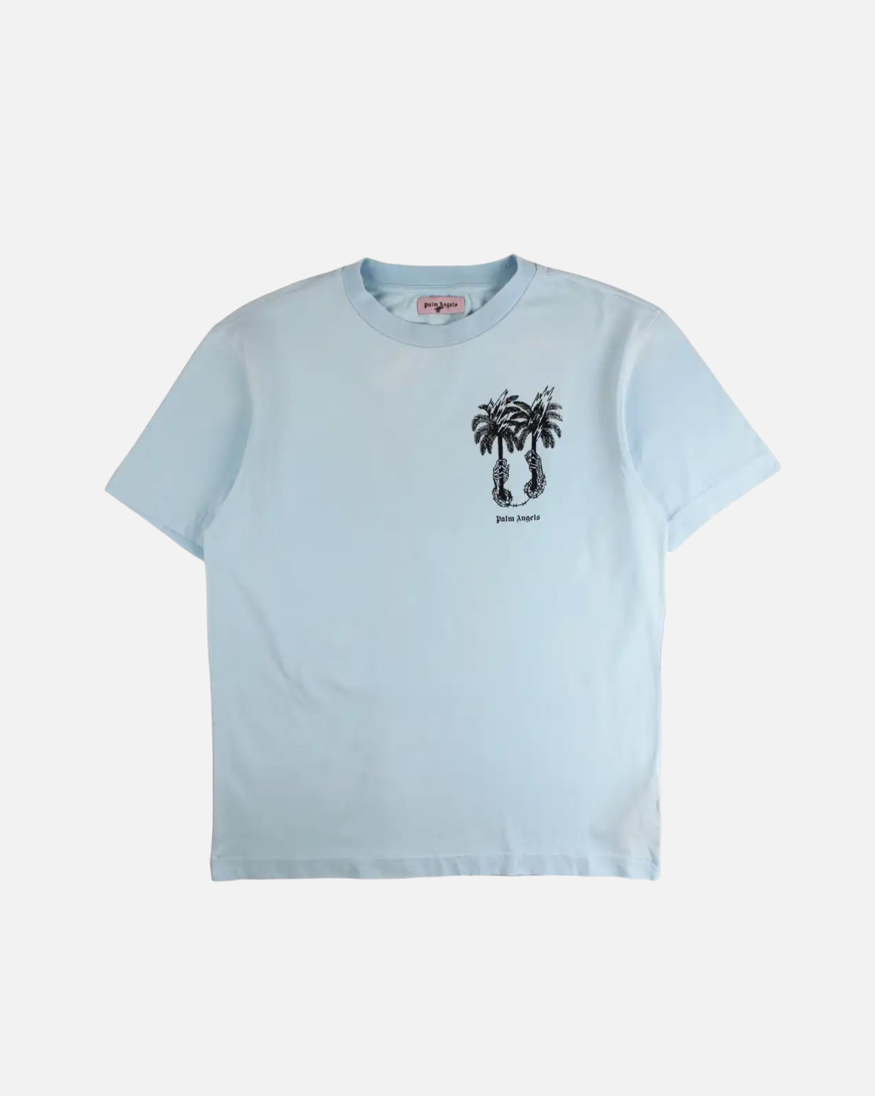 image of Palm Angels Light Blue Dual Palm T-Shirt, Men's (Size XS)