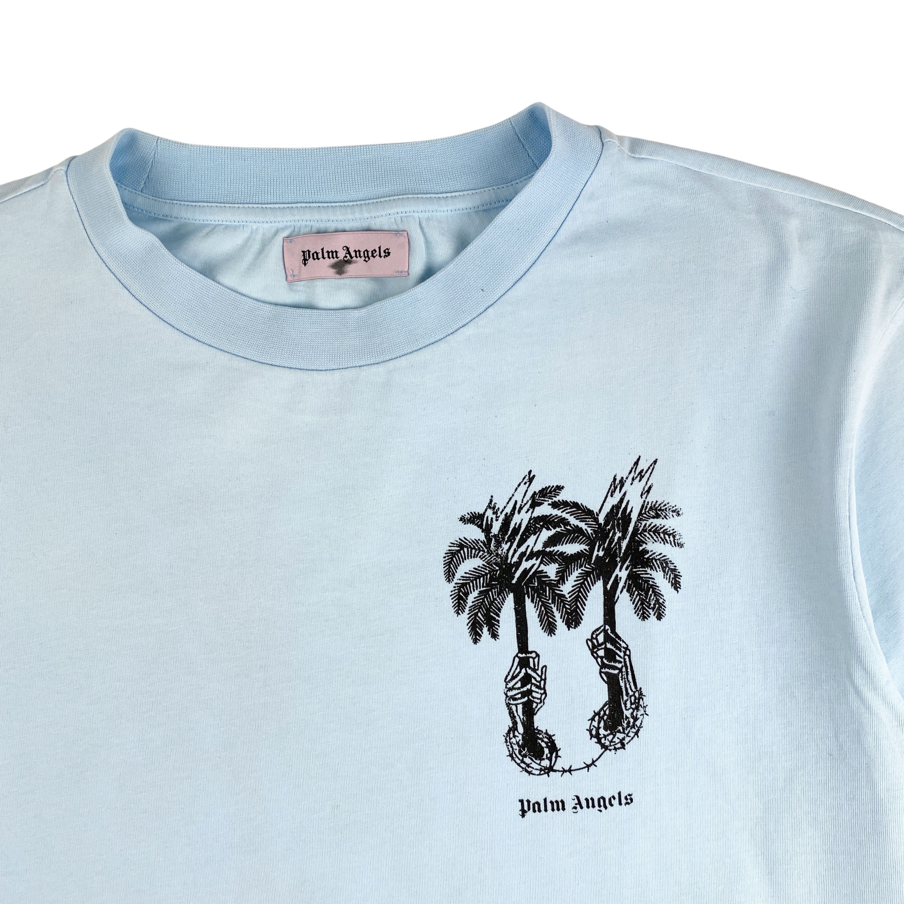 Palm Angels Palm Angels Light Blue Dual Palm T-Shirt Size US XS / EU 42 / 0 - 5 Thumbnail