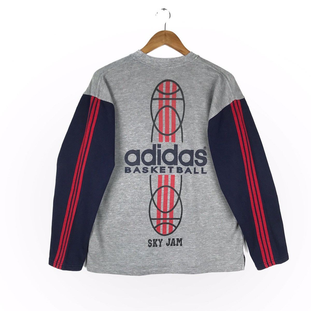 Adidas Adidas Three Stripe Basketball Sky Jam Crewneck Jumper Size US M / EU 48-50 / 2 - 1 Thumbnail