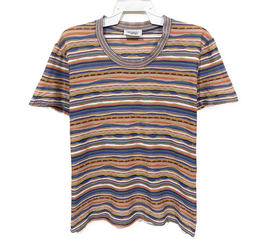 Missoni Vintage 80s Missoni Single Stitch Defect Tee Size US S / EU 44-46 / 1 - 1 Thumbnail