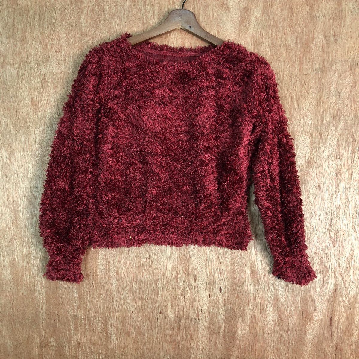 Japanese Brand Japanese Brand Maroon Shag Shaggy Fur Mohair Knitwear #6561 Size XS / US 0-2 / IT 36-38 - 3 Thumbnail