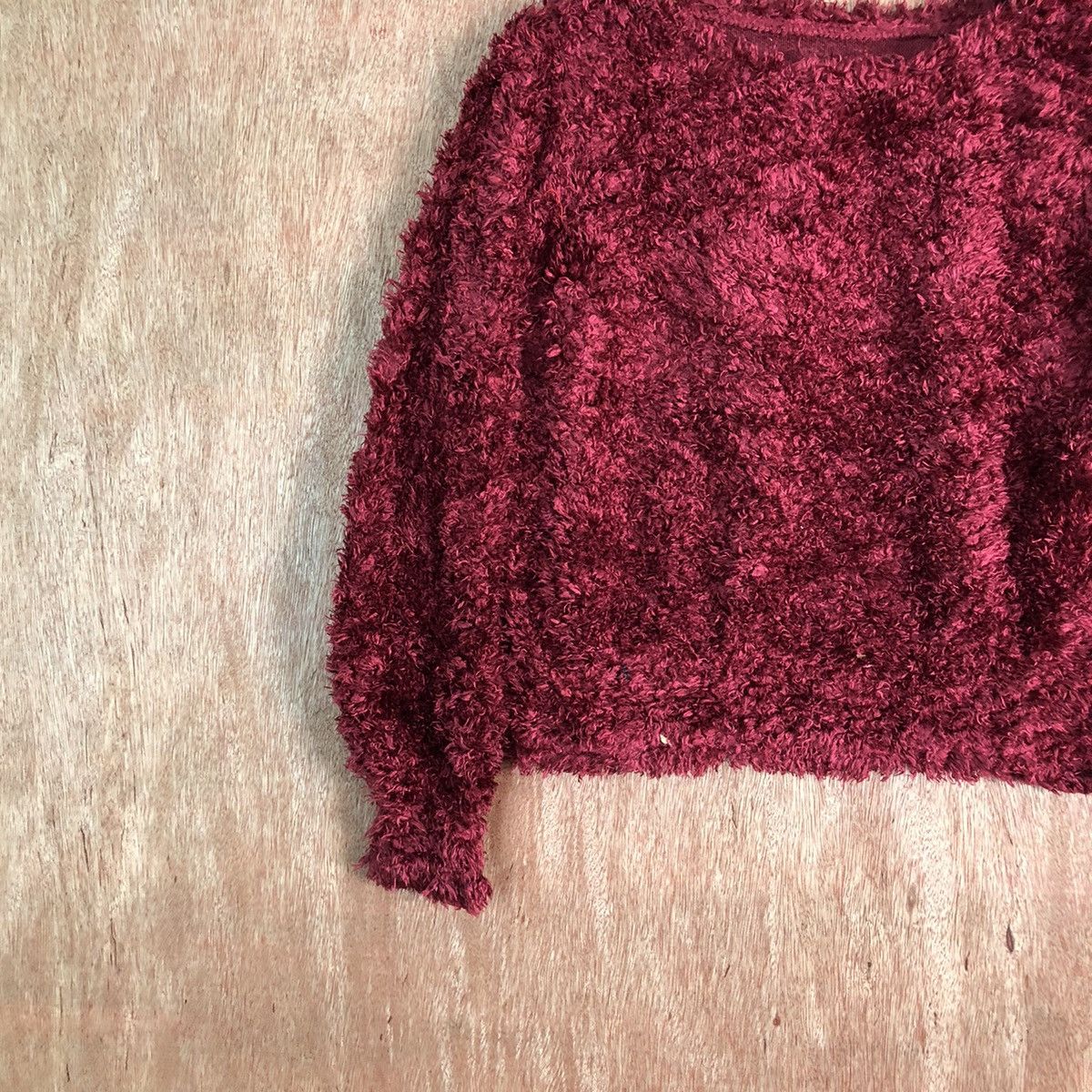 Japanese Brand Japanese Brand Maroon Shag Shaggy Fur Mohair Knitwear #6561 Size XS / US 0-2 / IT 36-38 - 4 Thumbnail