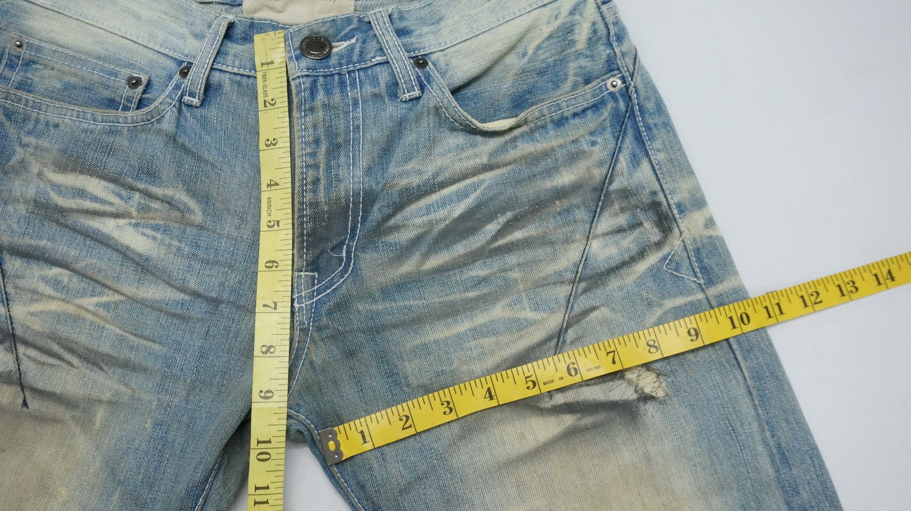 Japanese Brand Rare! NEUTRAL INFINITY Distressed Smoke Dirty Tint Jeans Size US 30 / EU 46 - 13 Thumbnail