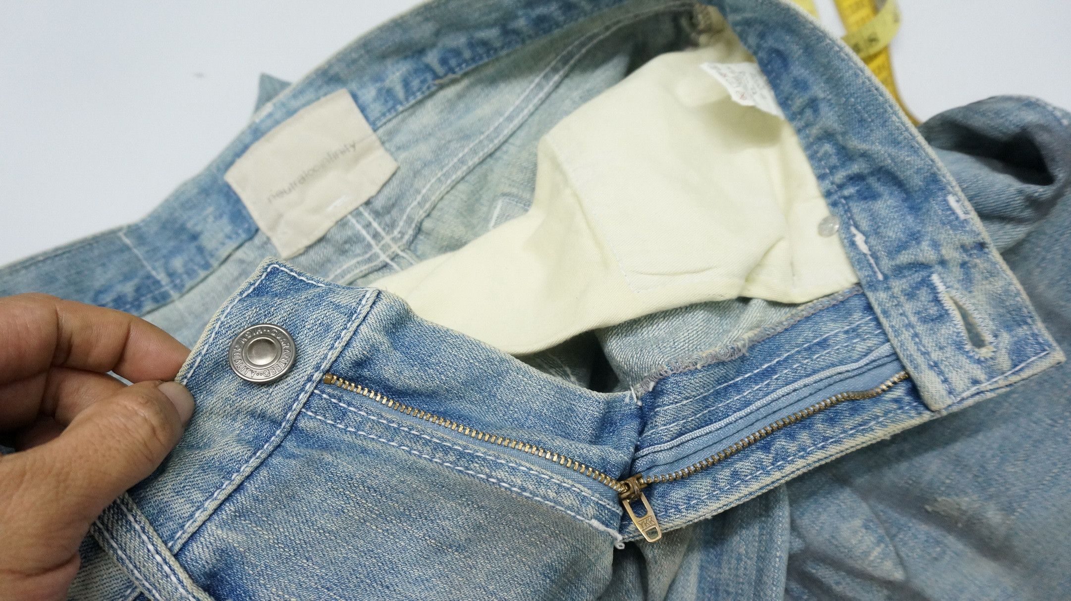 Japanese Brand Rare! NEUTRAL INFINITY Distressed Smoke Dirty Tint Jeans Size US 30 / EU 46 - 17 Thumbnail