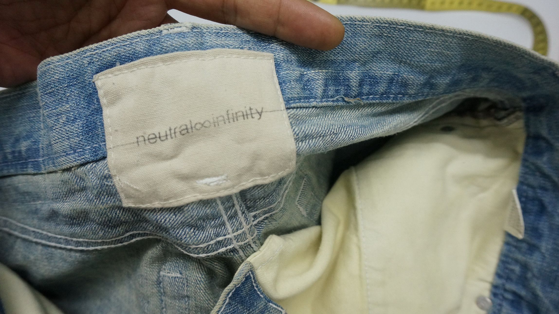 Japanese Brand Rare! NEUTRAL INFINITY Distressed Smoke Dirty Tint Jeans Size US 30 / EU 46 - 5 Thumbnail