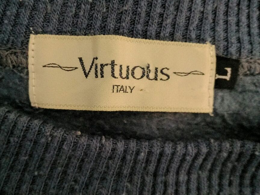 Japanese Brand Vintage 90's VIRTUOUS Italy Big Logo Retro Sweatshirts Size US L / EU 52-54 / 3 - 7 Thumbnail